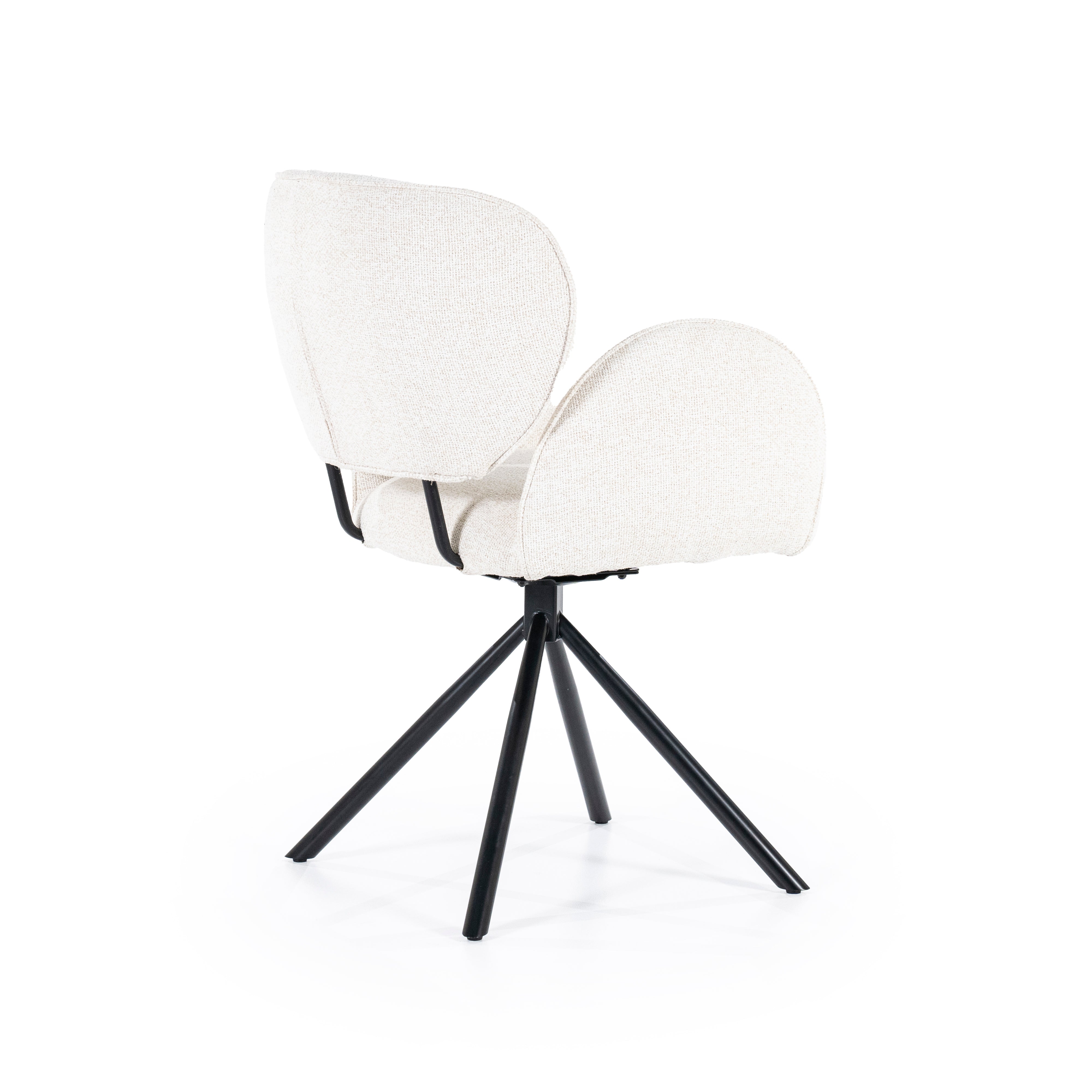 ROSALIN Cream Chair with Black Base
