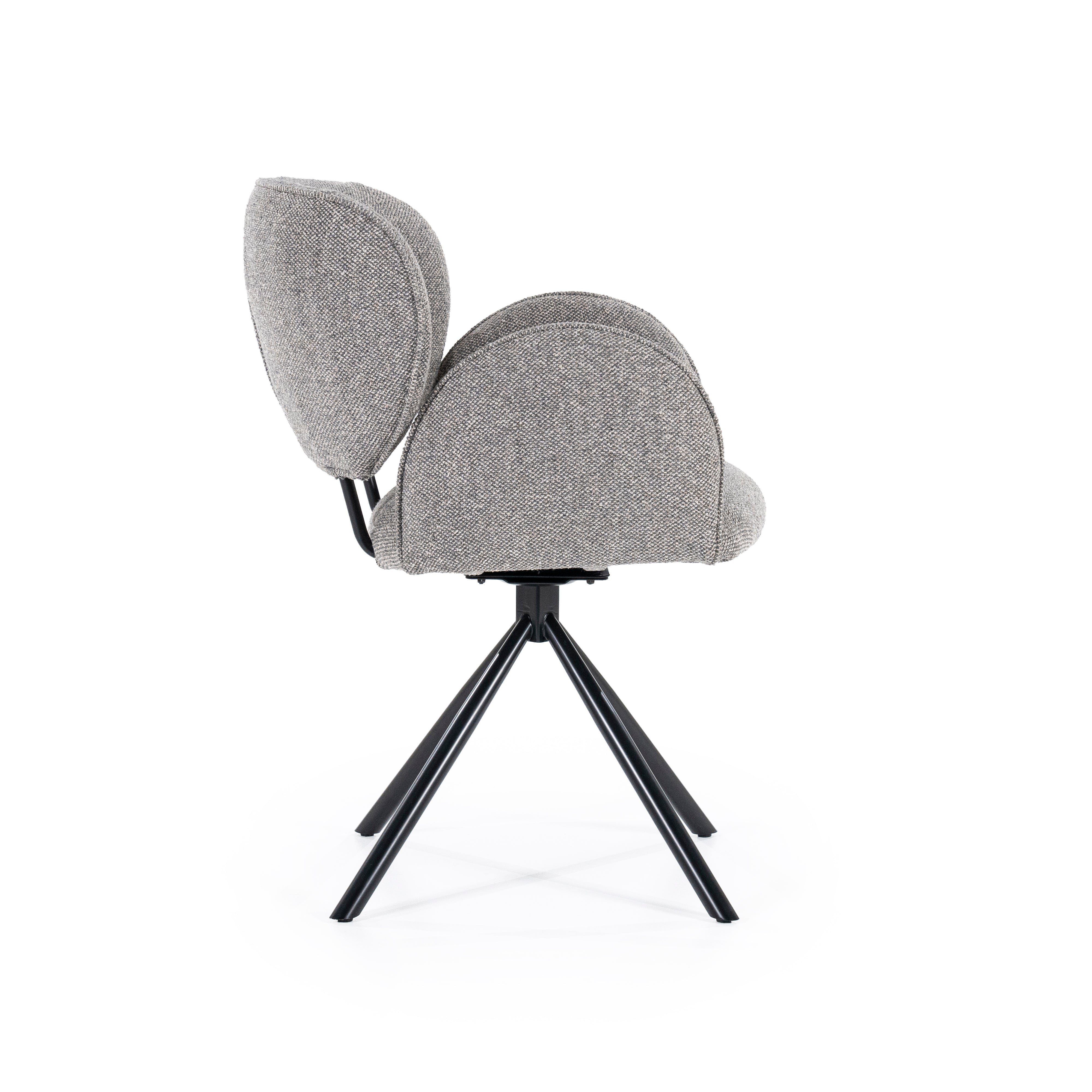 ROSALIN Chair Gray with Black Base
