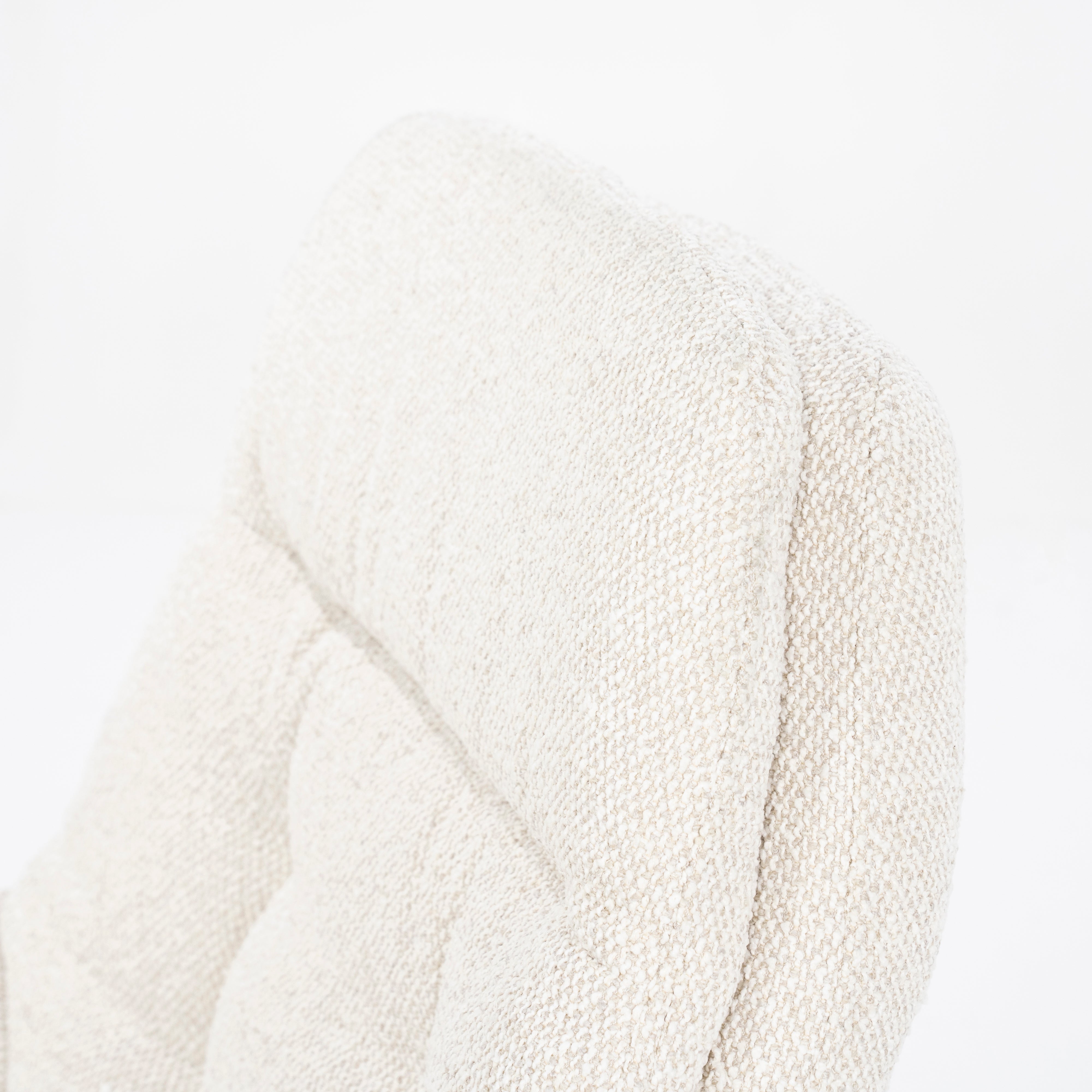 Sessel mit Fußstütze CALEB beige mit schwarzem Gestell