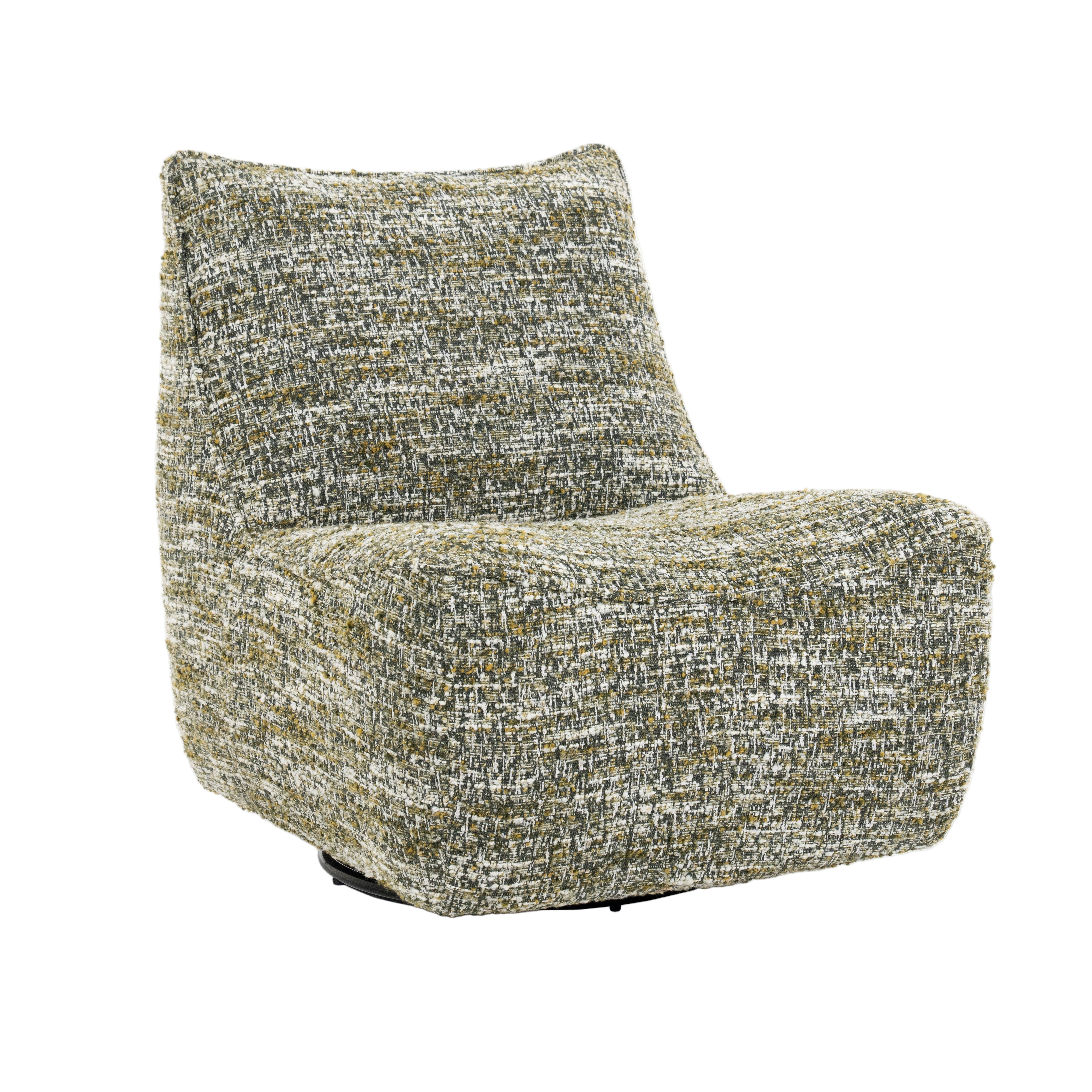 LOYS green mélange swivel armchair