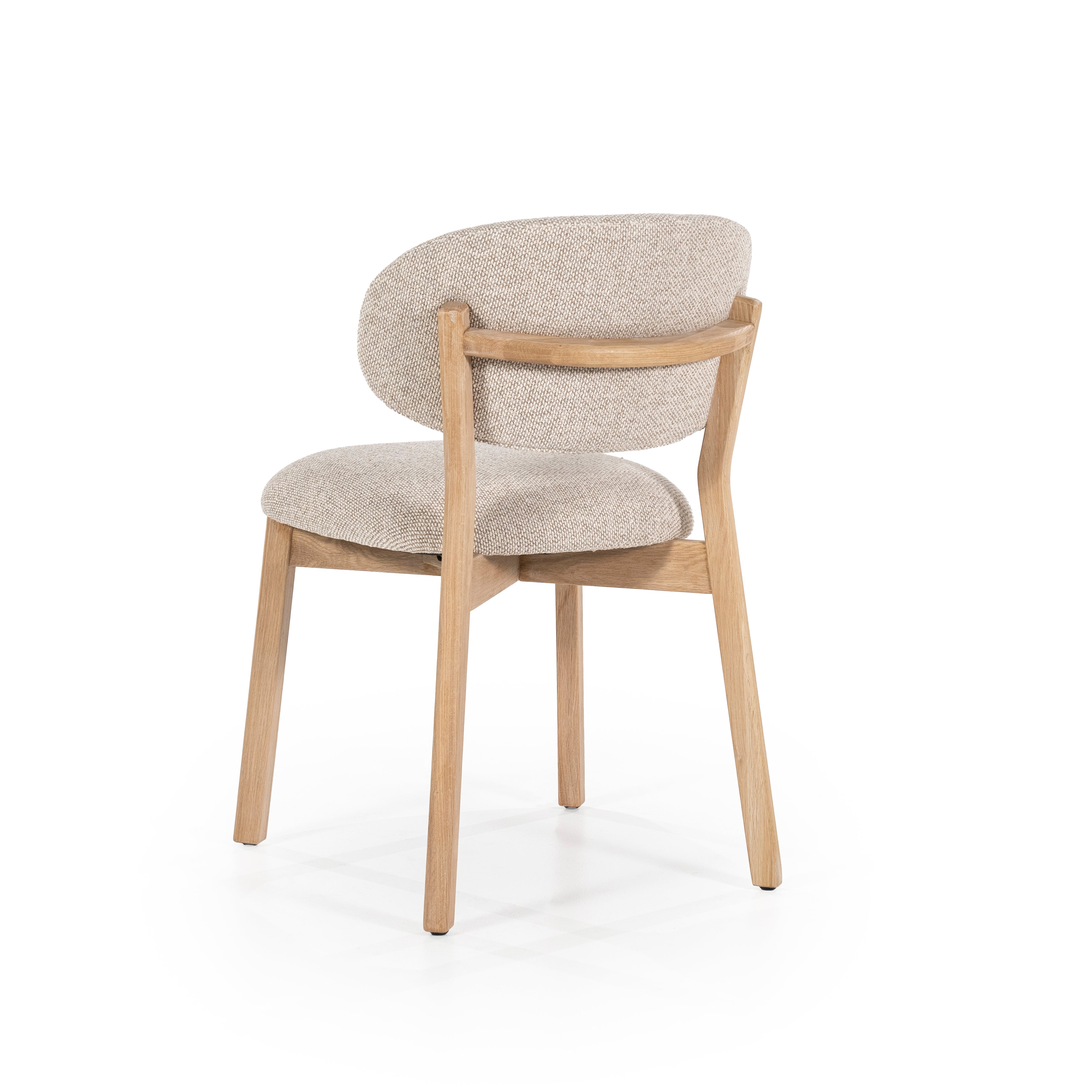 MIKKY taupe chair with oak base