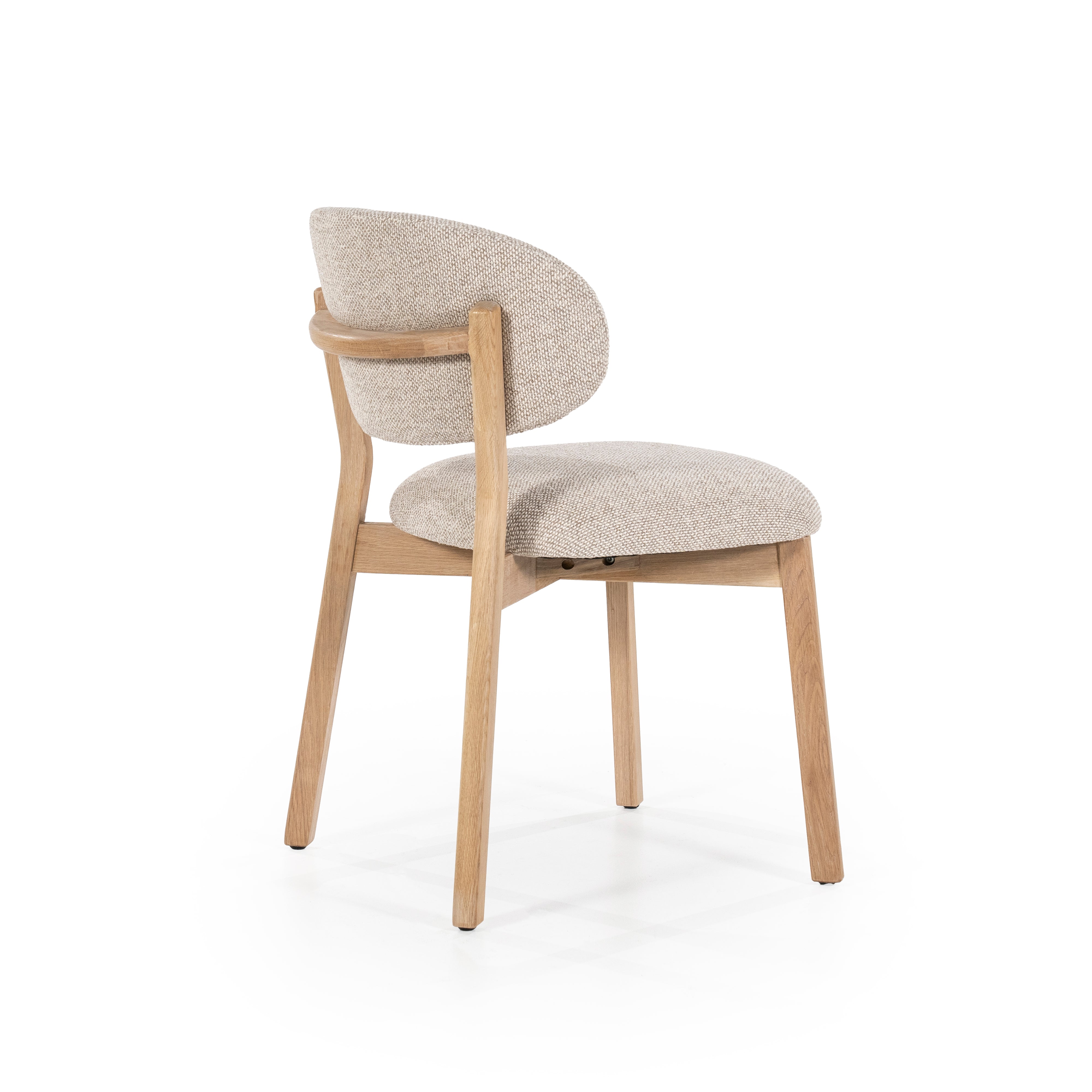 MIKKY taupe chair with oak base