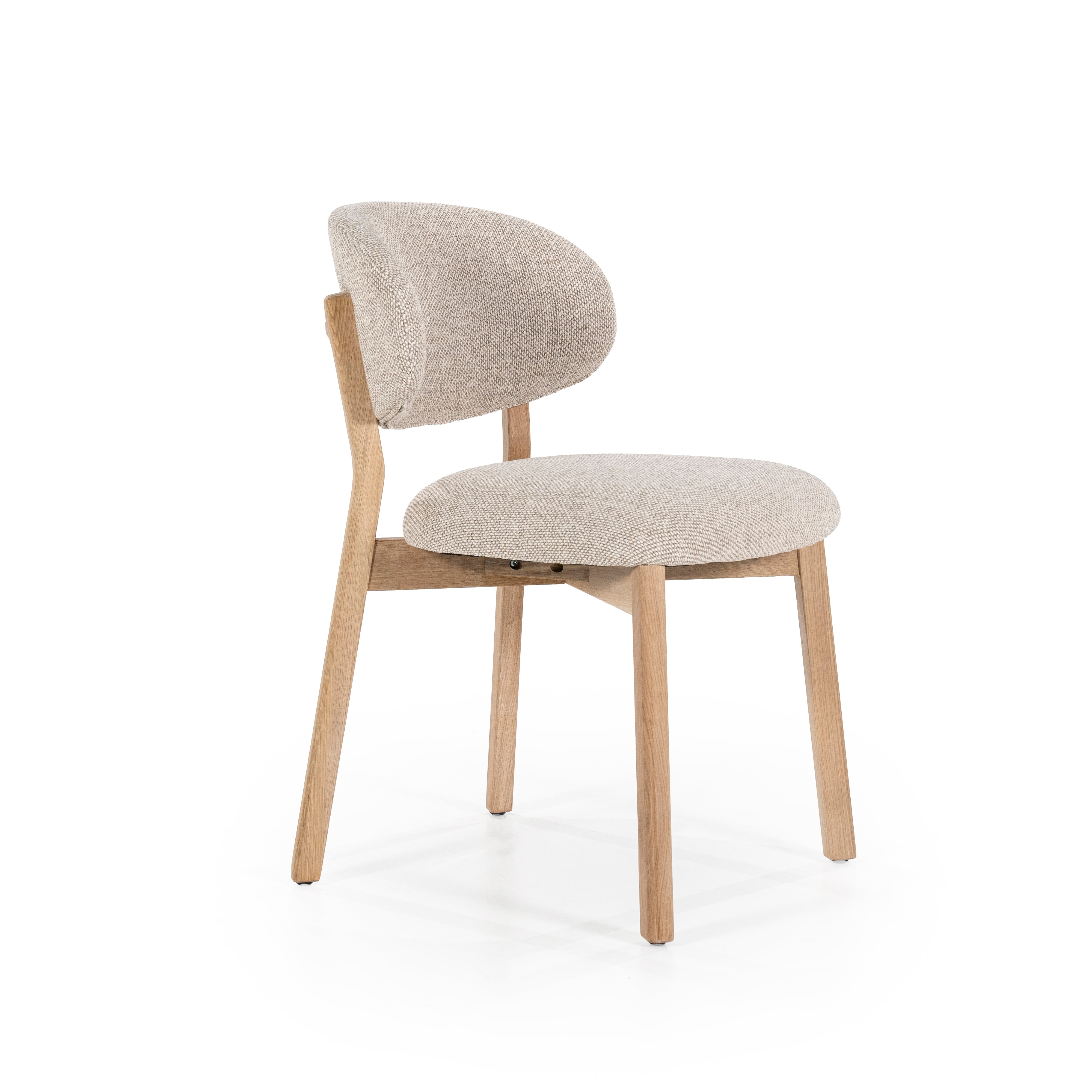 MIKKY taupe chair with oak base