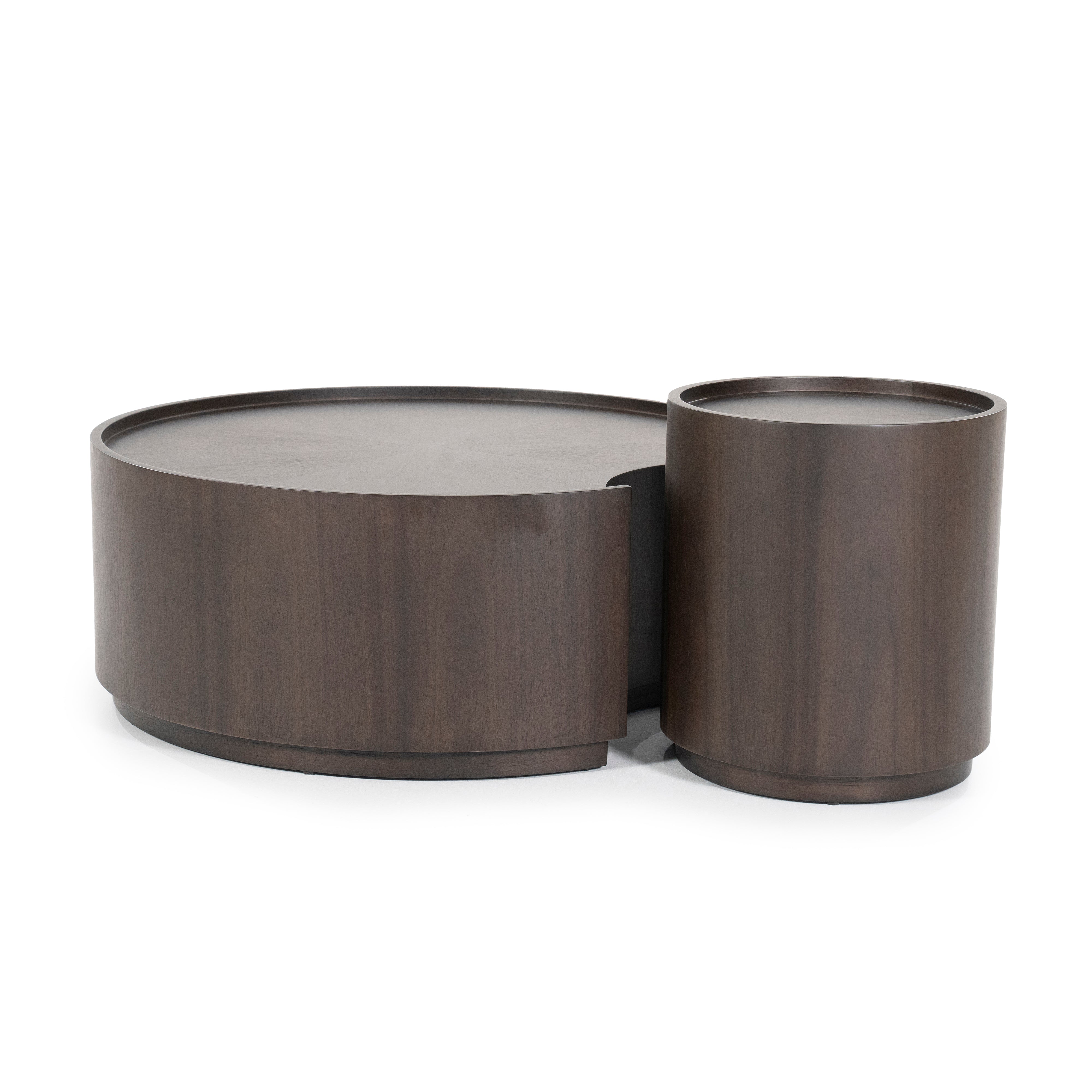 MAX walnut veneer coffee table set