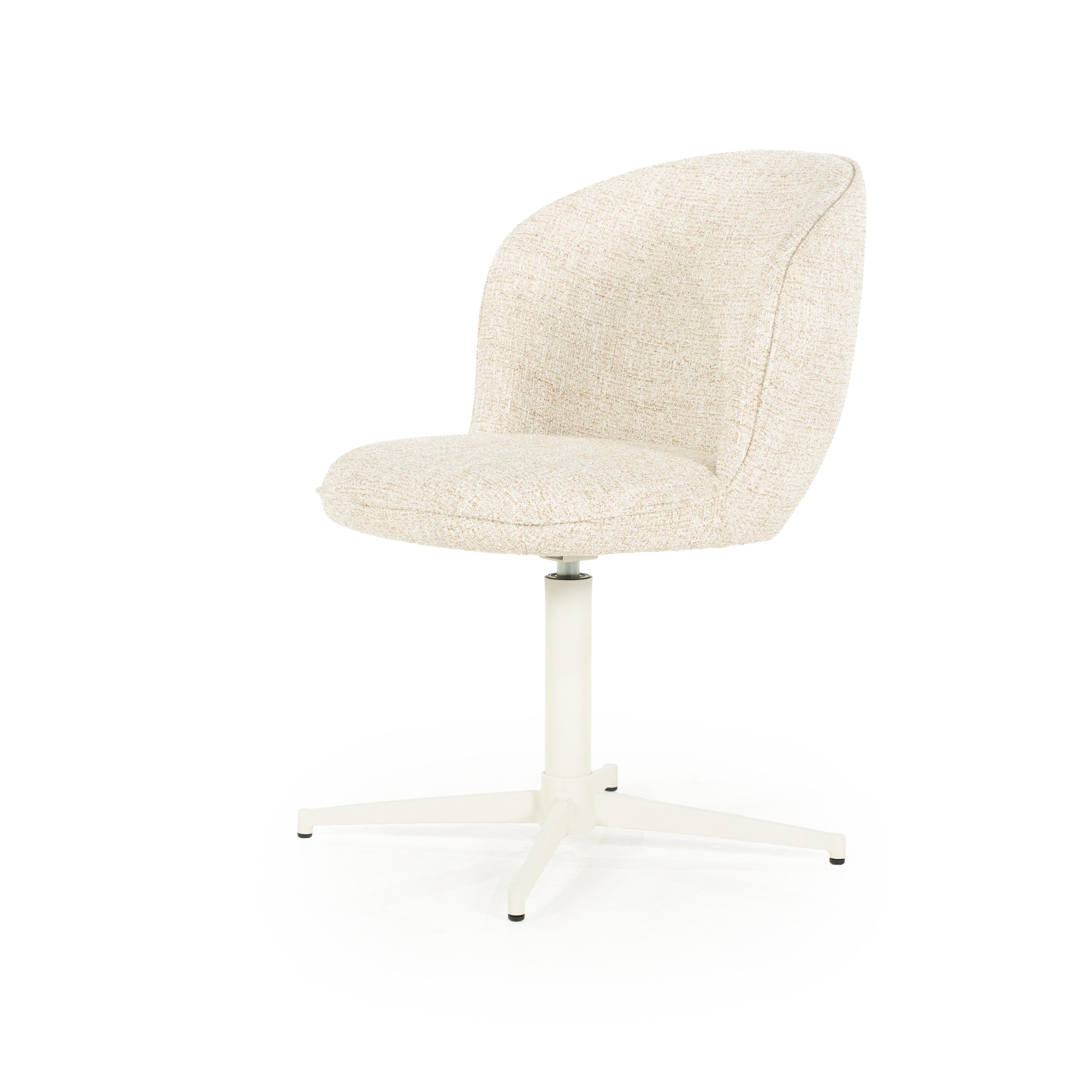 MOLLY Cream Swivel Chair with Cream Base