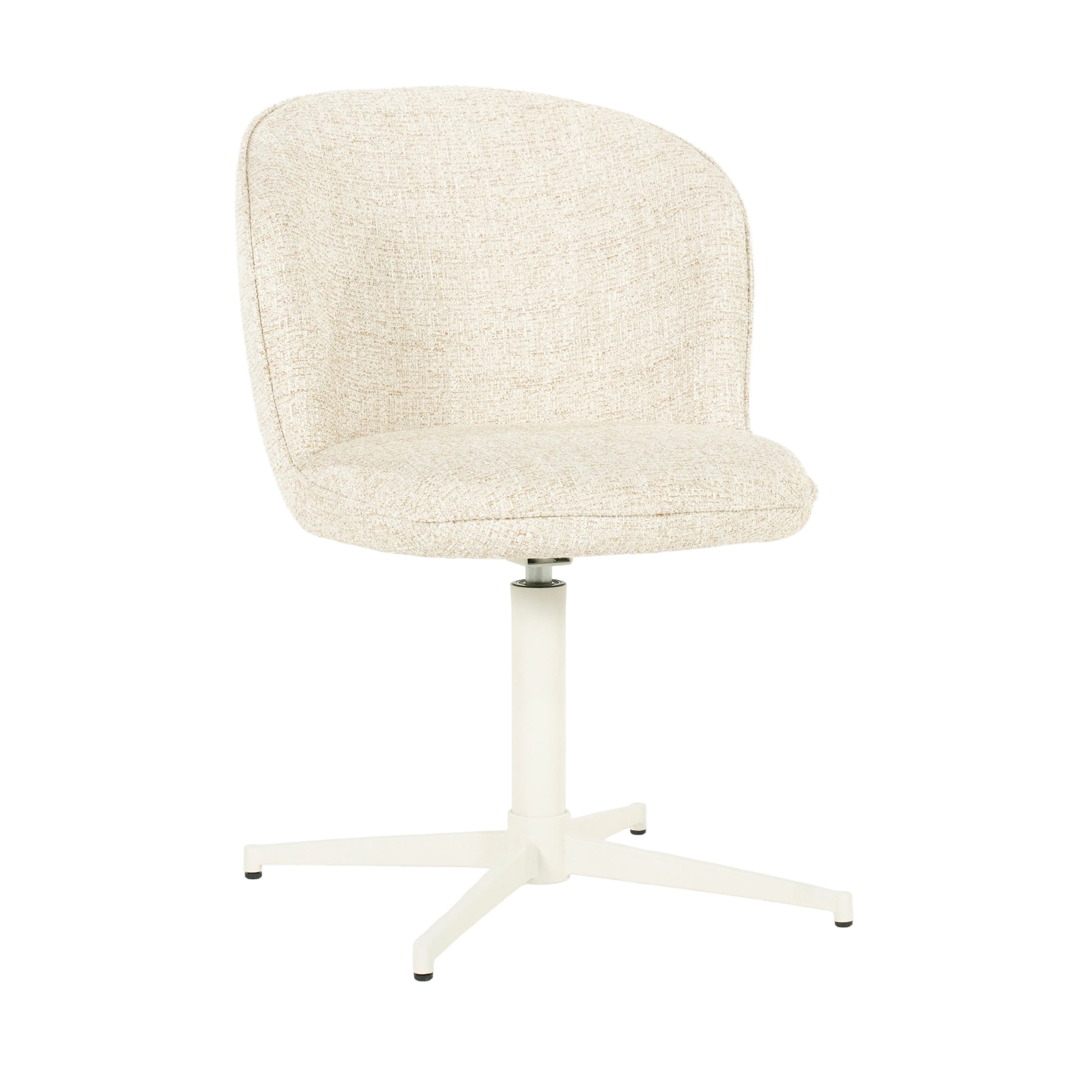 MOLLY Cream Swivel Chair with Cream Base