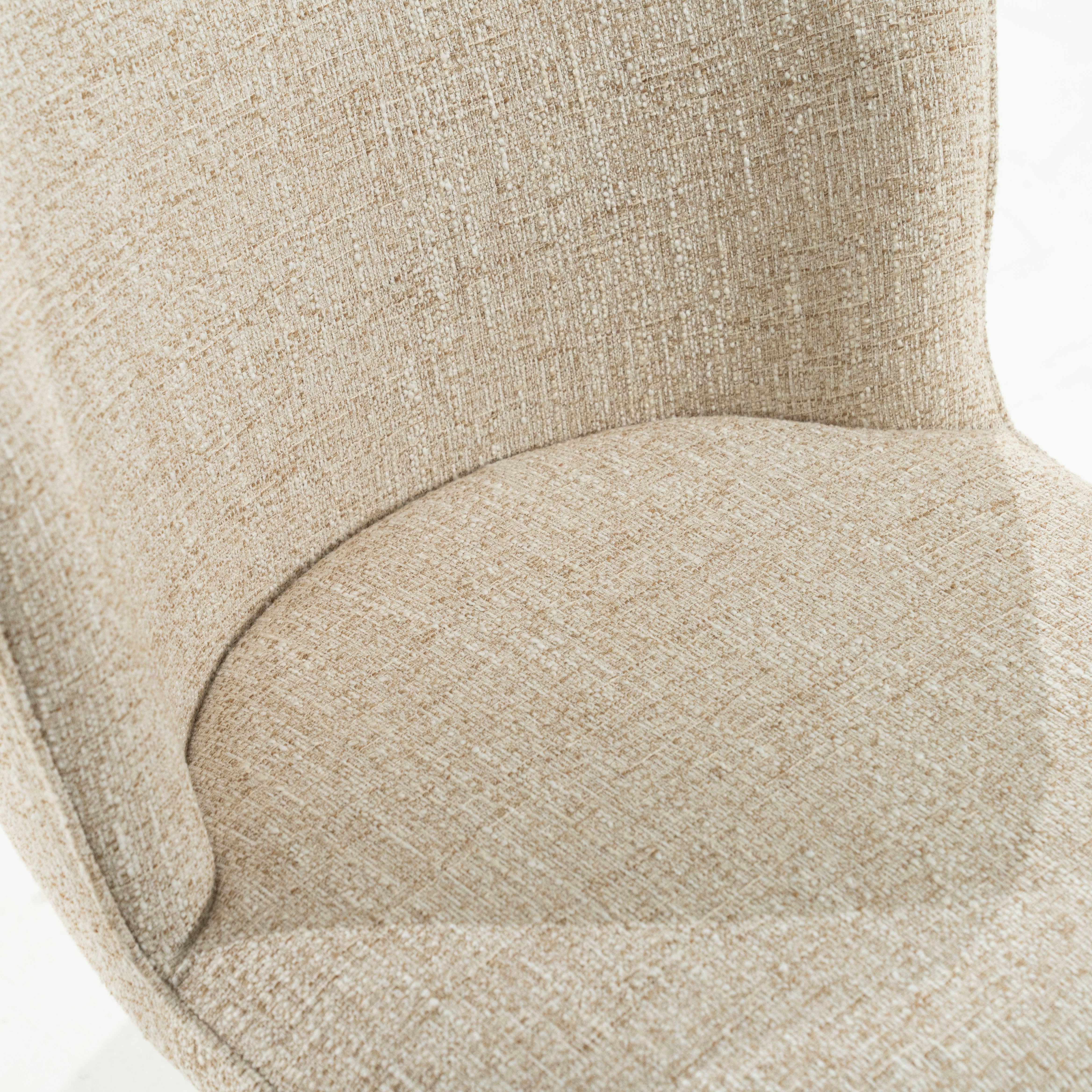 MOLLY Cream Swivel Chair with Cream Base