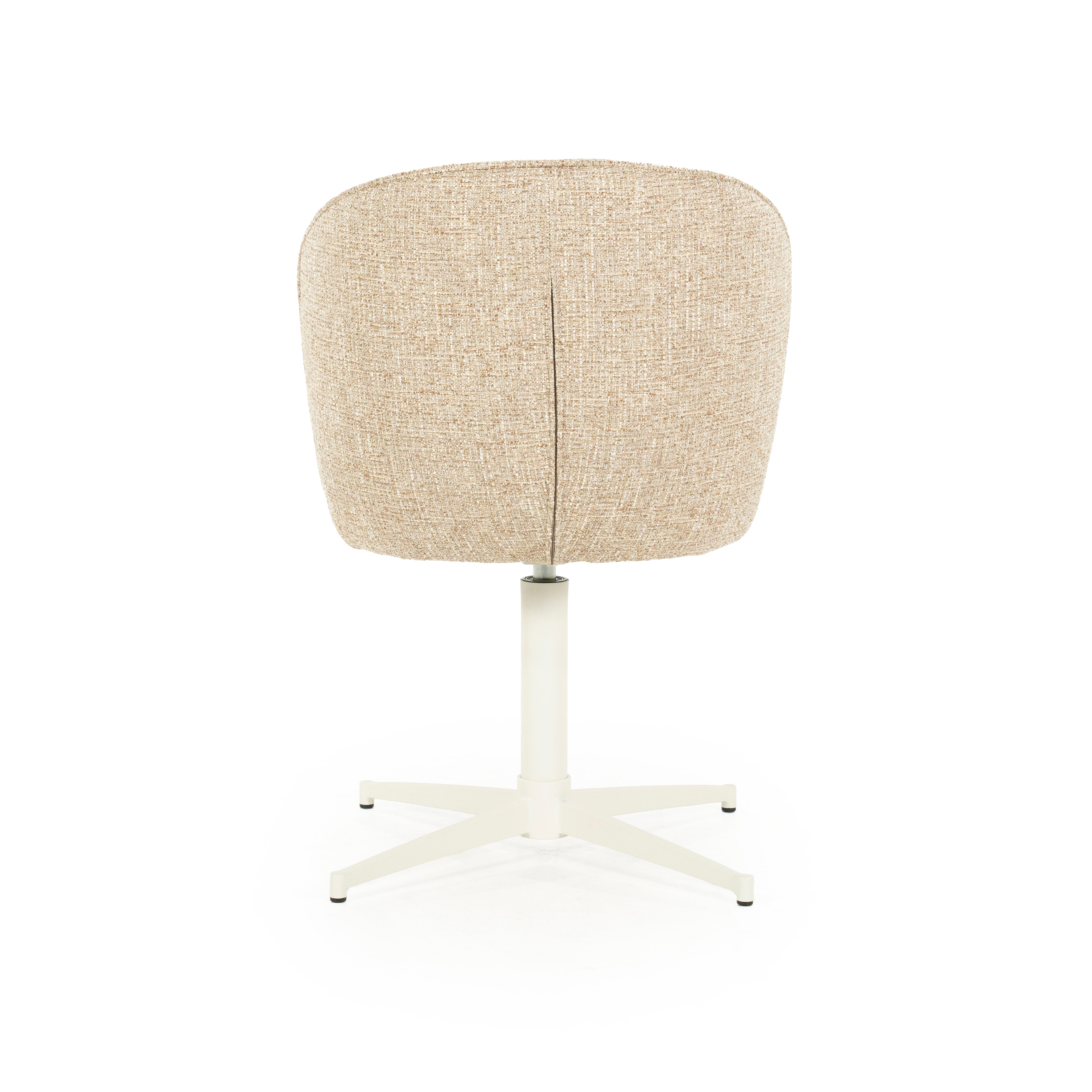 MOLLY Beige Swivel Chair with Cream Base