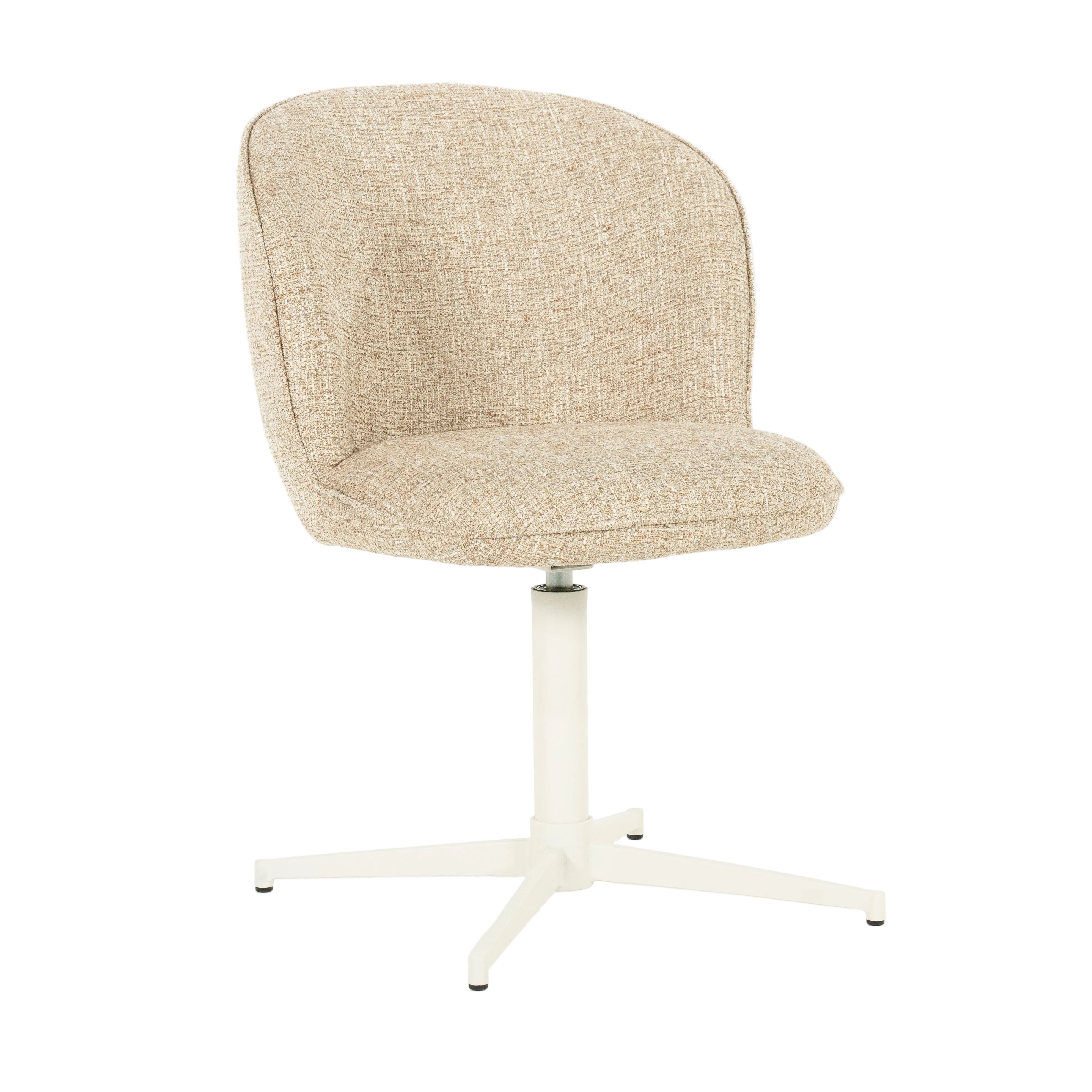 MOLLY Beige Swivel Chair with Cream Base