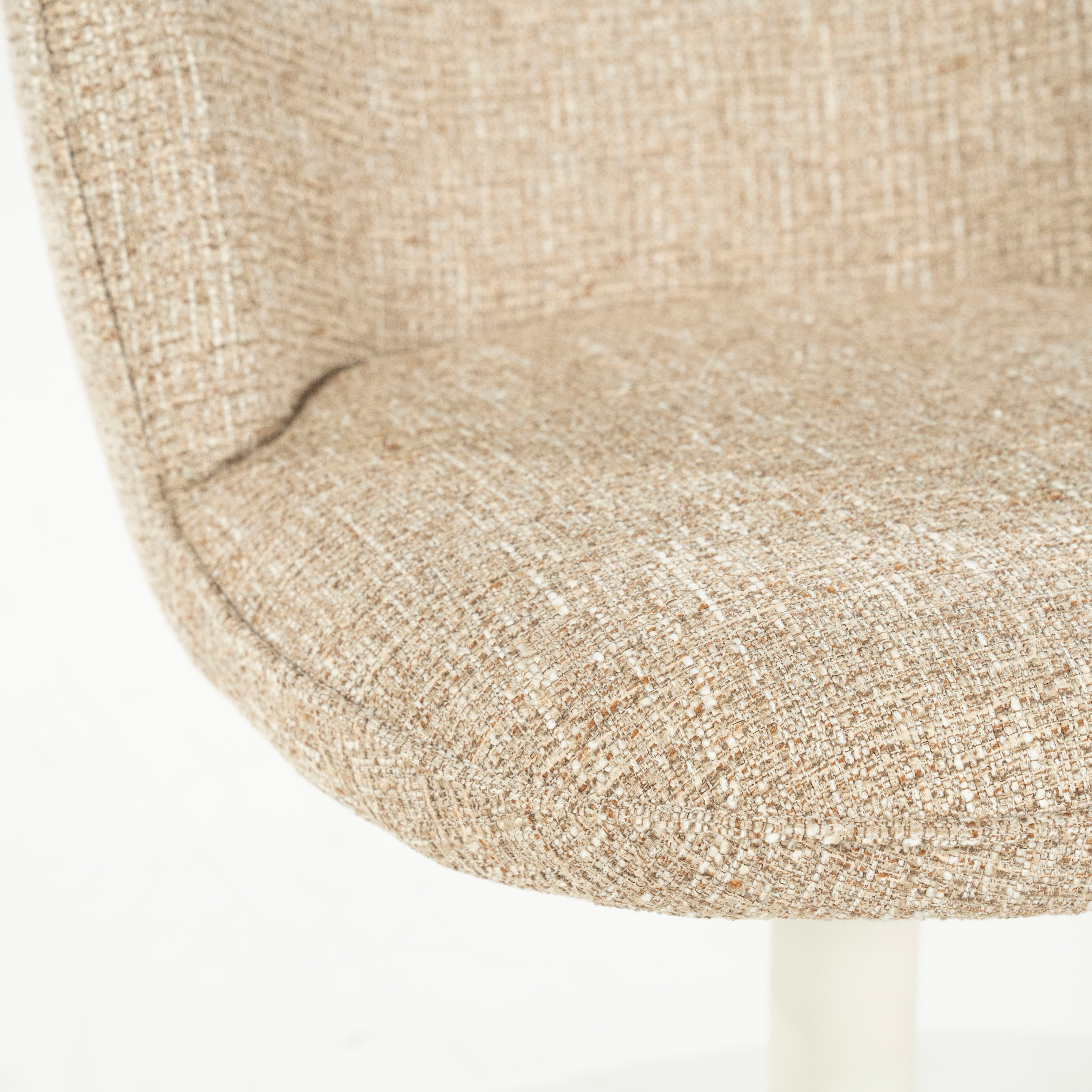 MOLLY Beige Swivel Chair with Cream Base