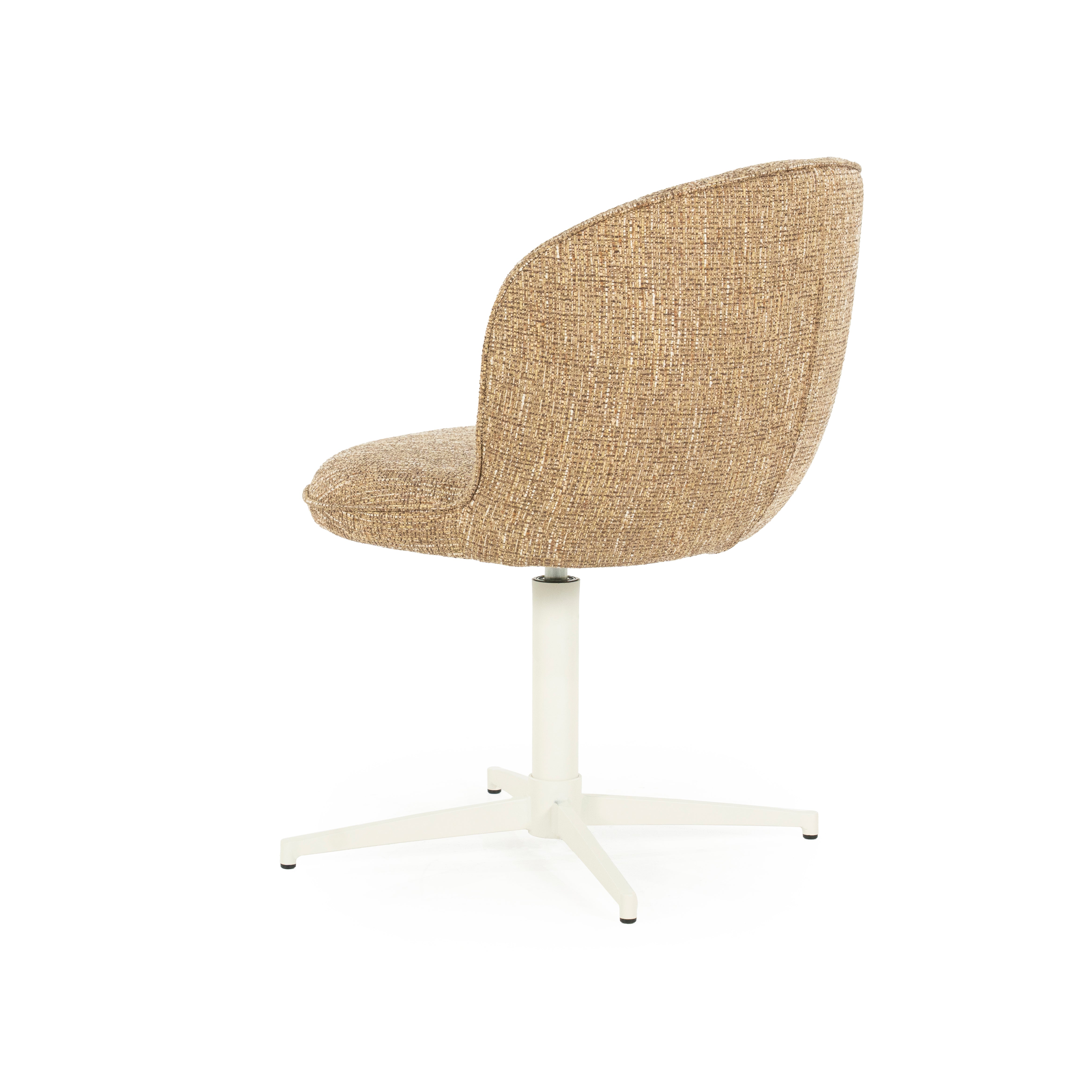 MOLLY taupe swivel chair with cream base