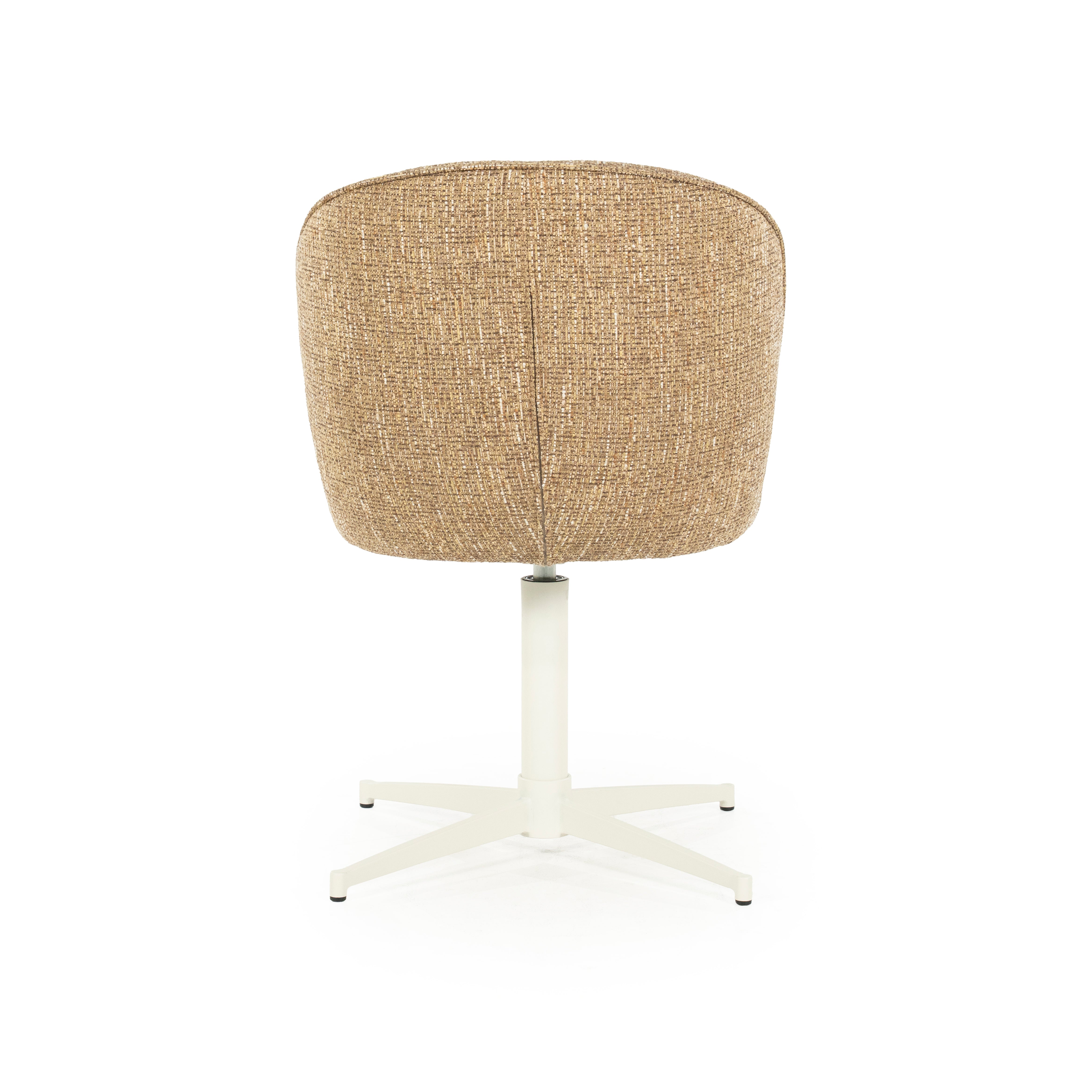 MOLLY taupe swivel chair with cream base
