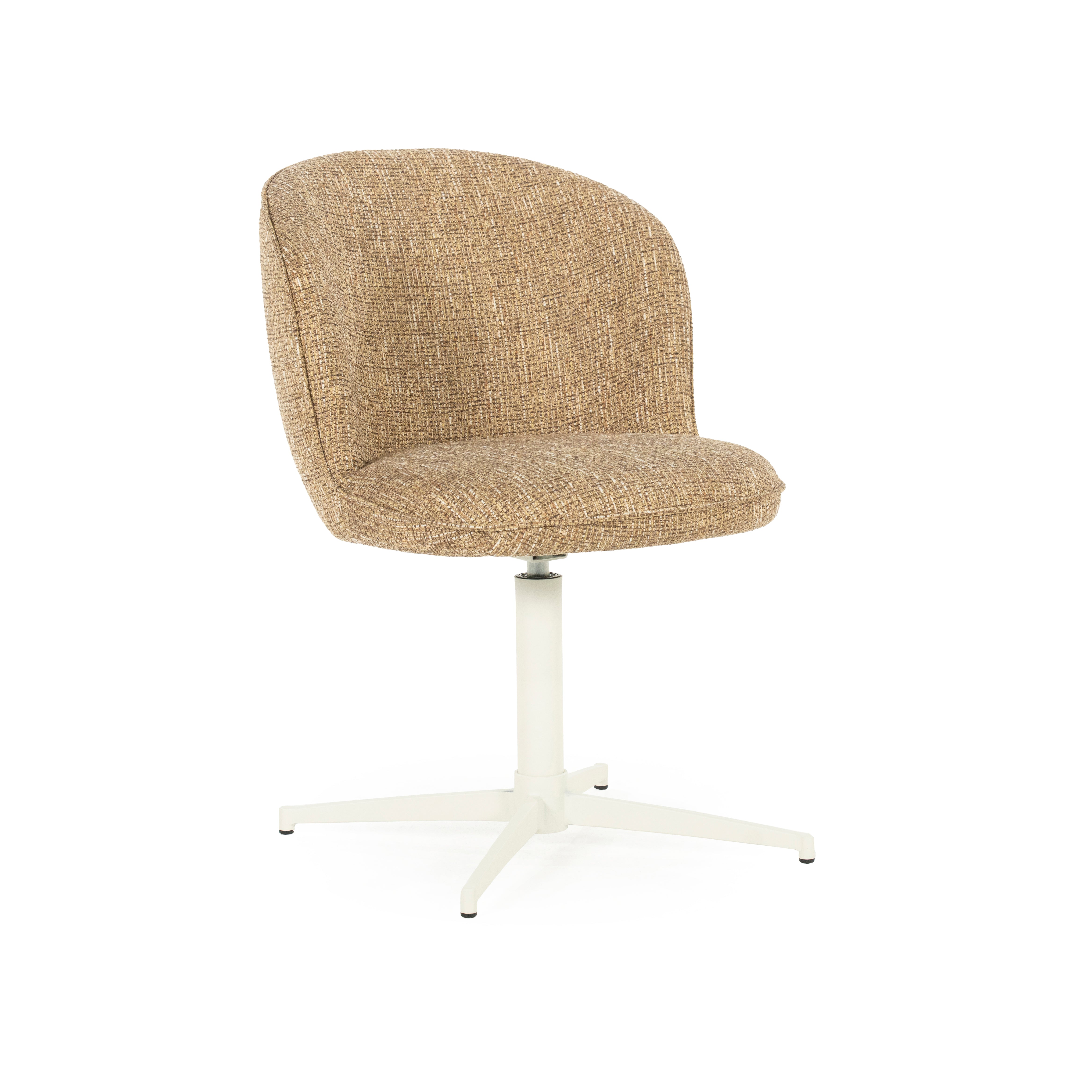 MOLLY taupe swivel chair with cream base