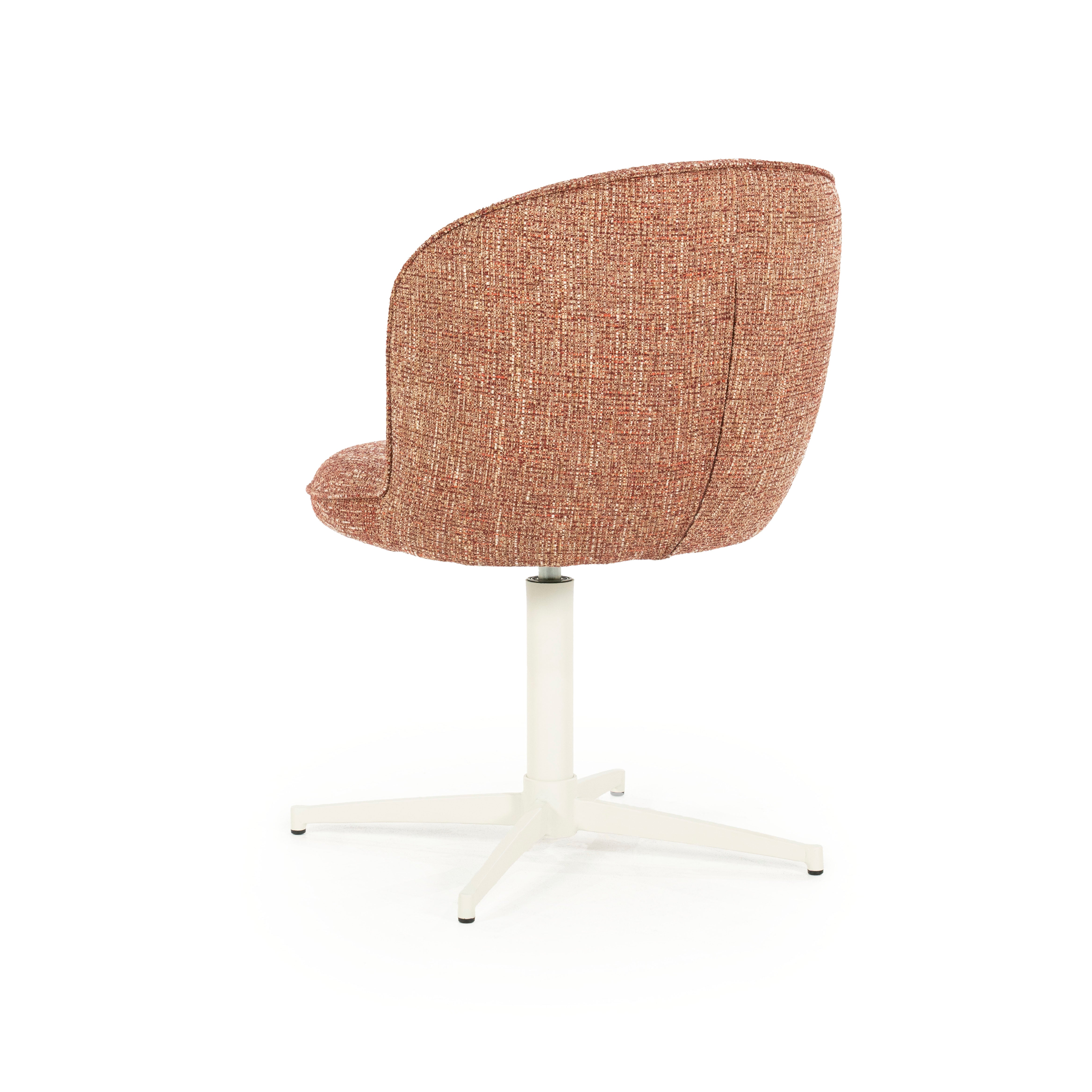 MOLLY swivel chair terracotta with cream base