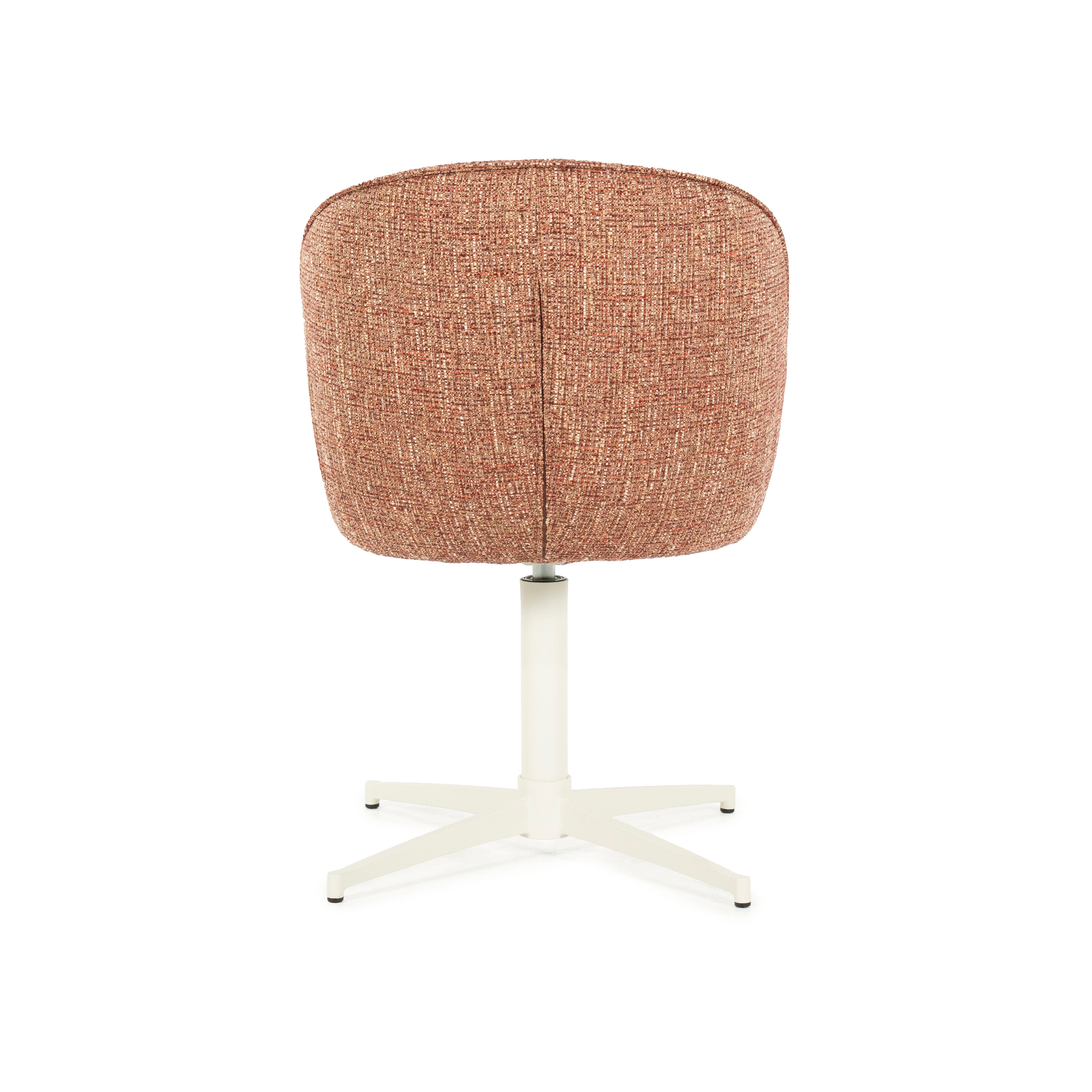 MOLLY swivel chair terracotta with cream base