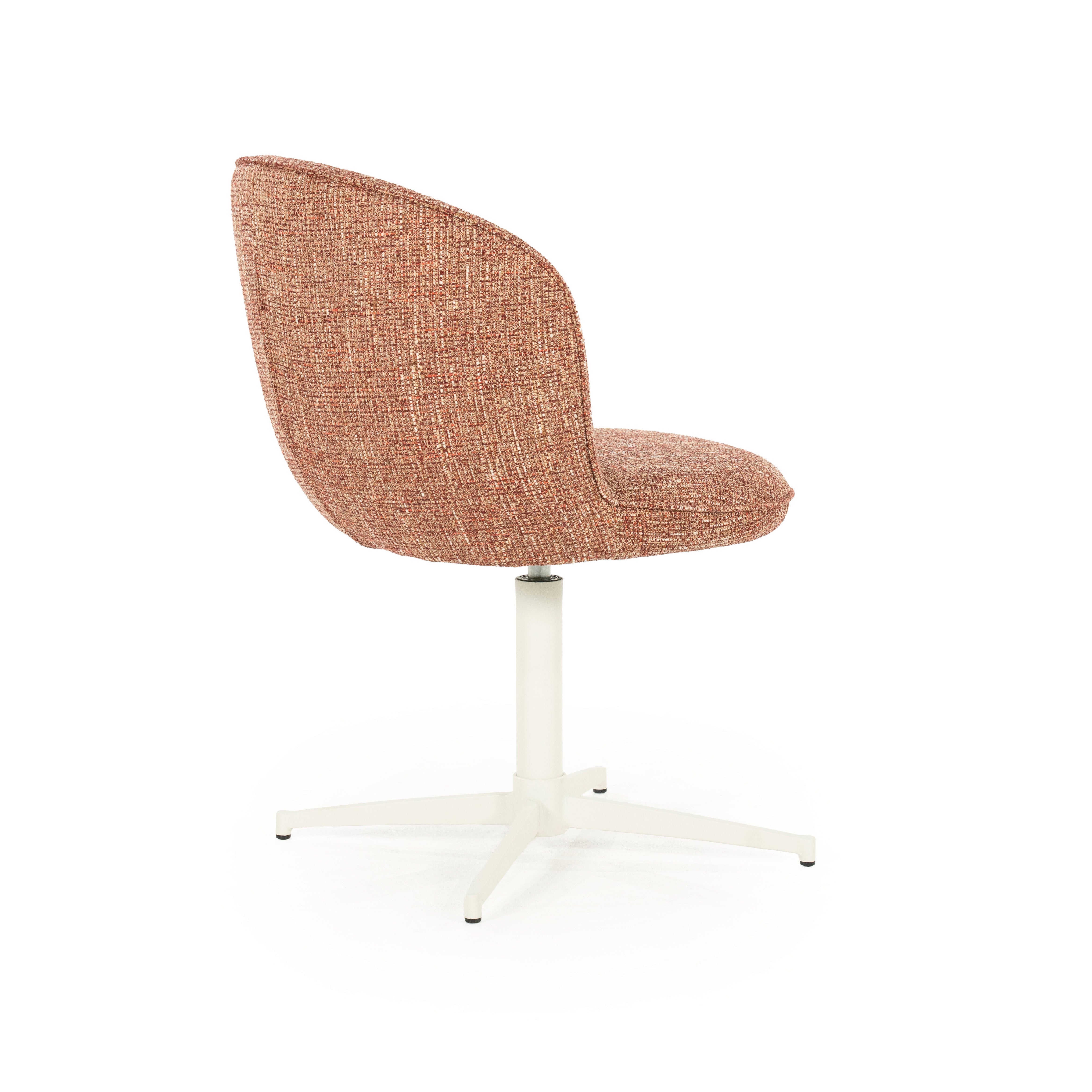 MOLLY swivel chair terracotta with cream base
