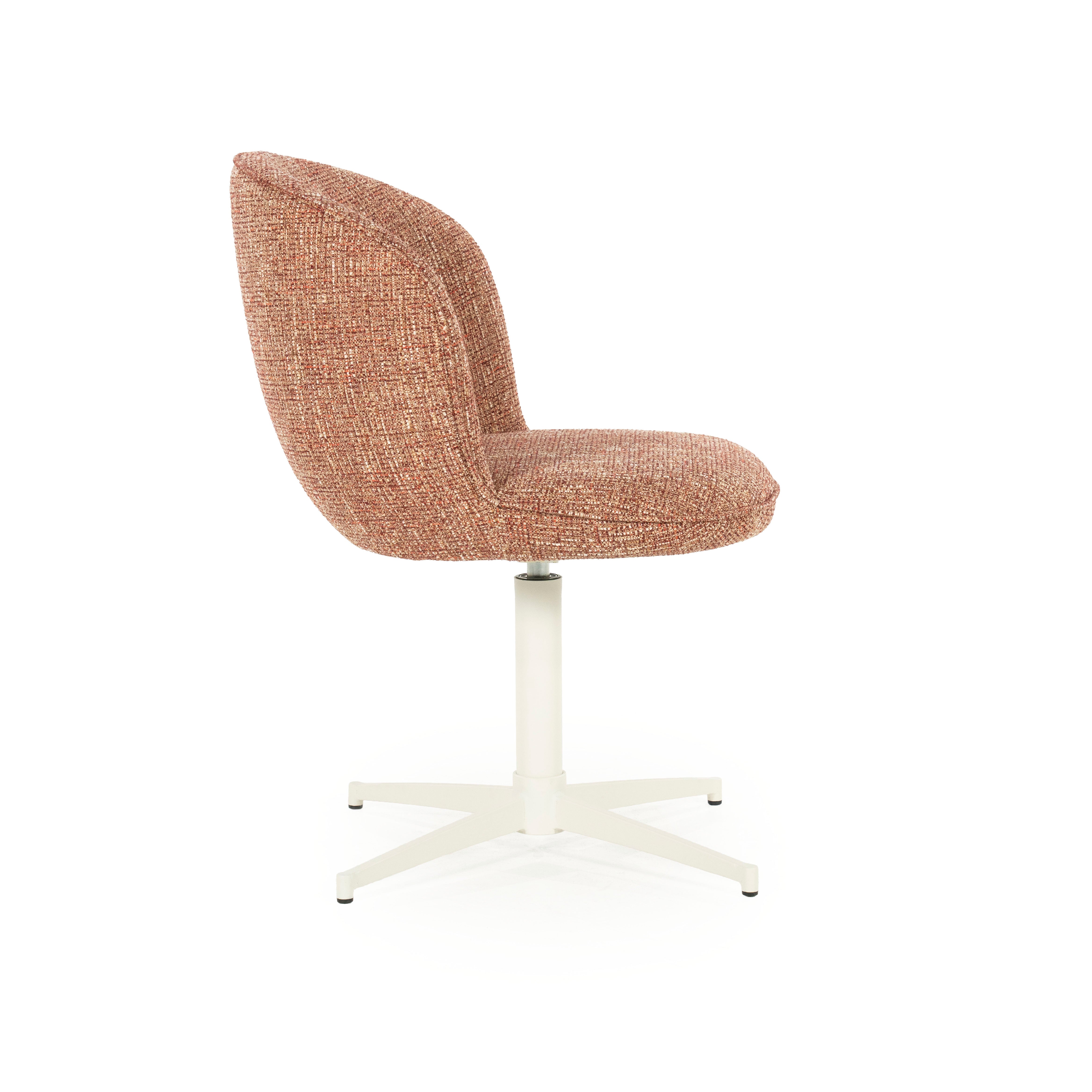 MOLLY swivel chair terracotta with cream base