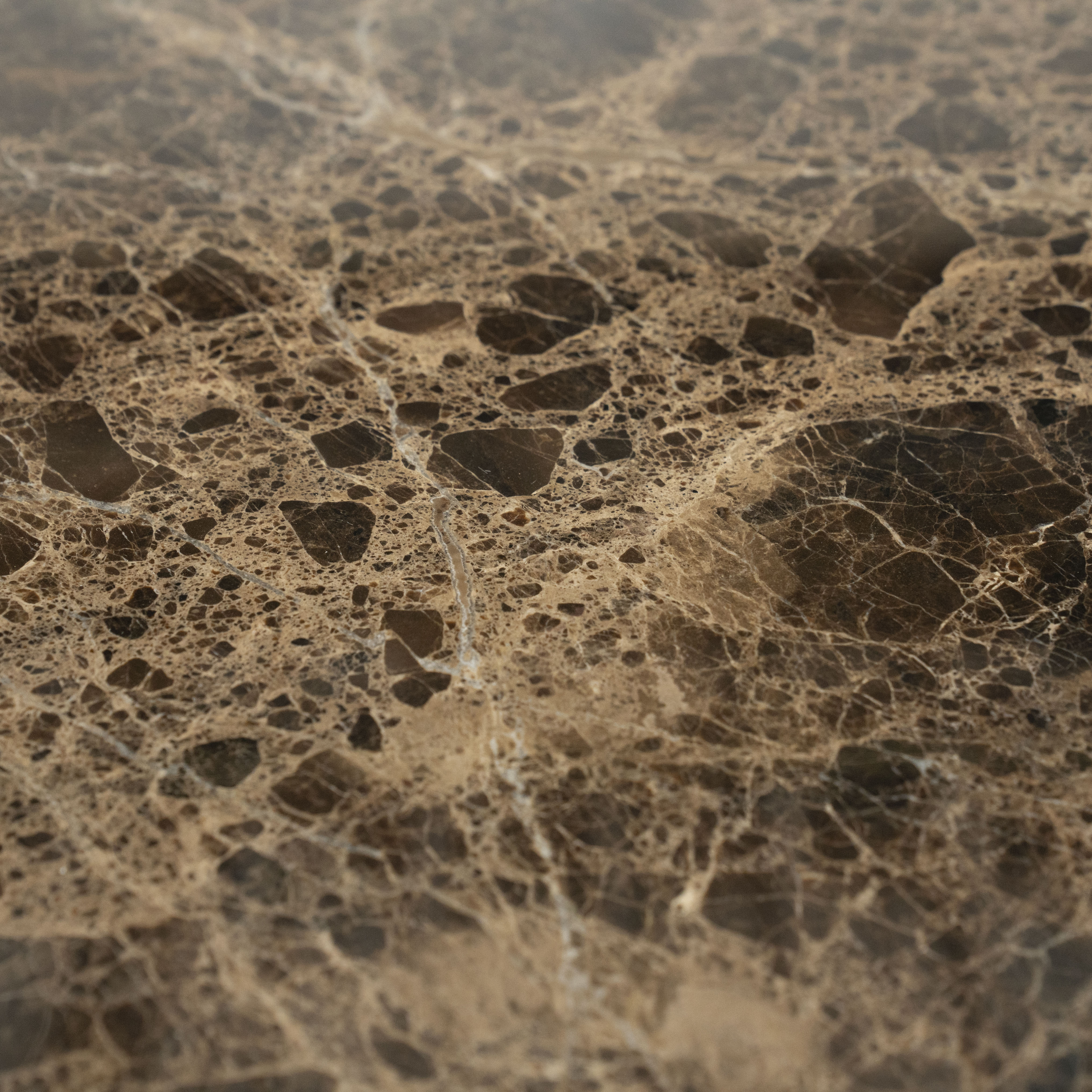 LANDO dark brown marble coffee table with wooden base