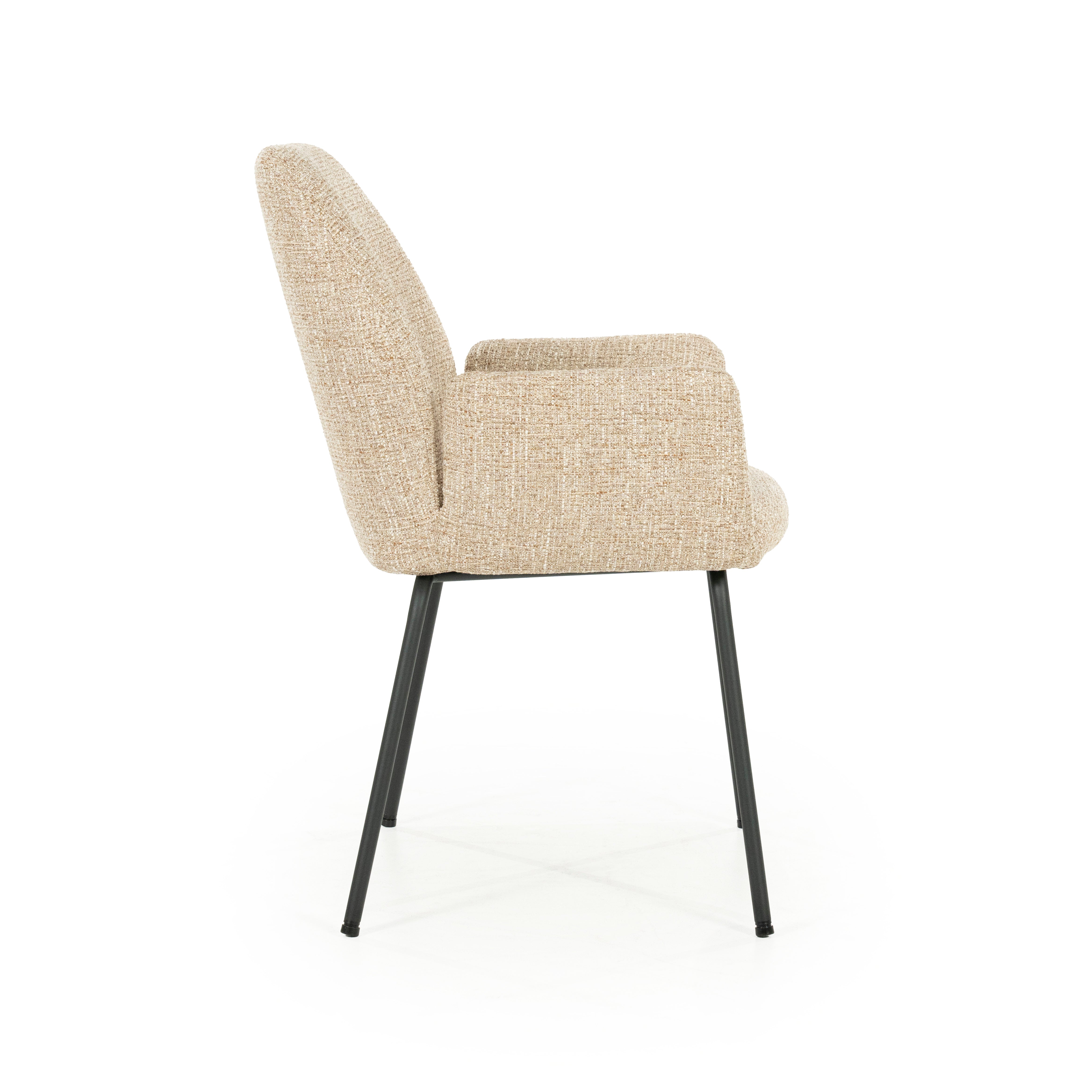 INDY taupe chair with black base