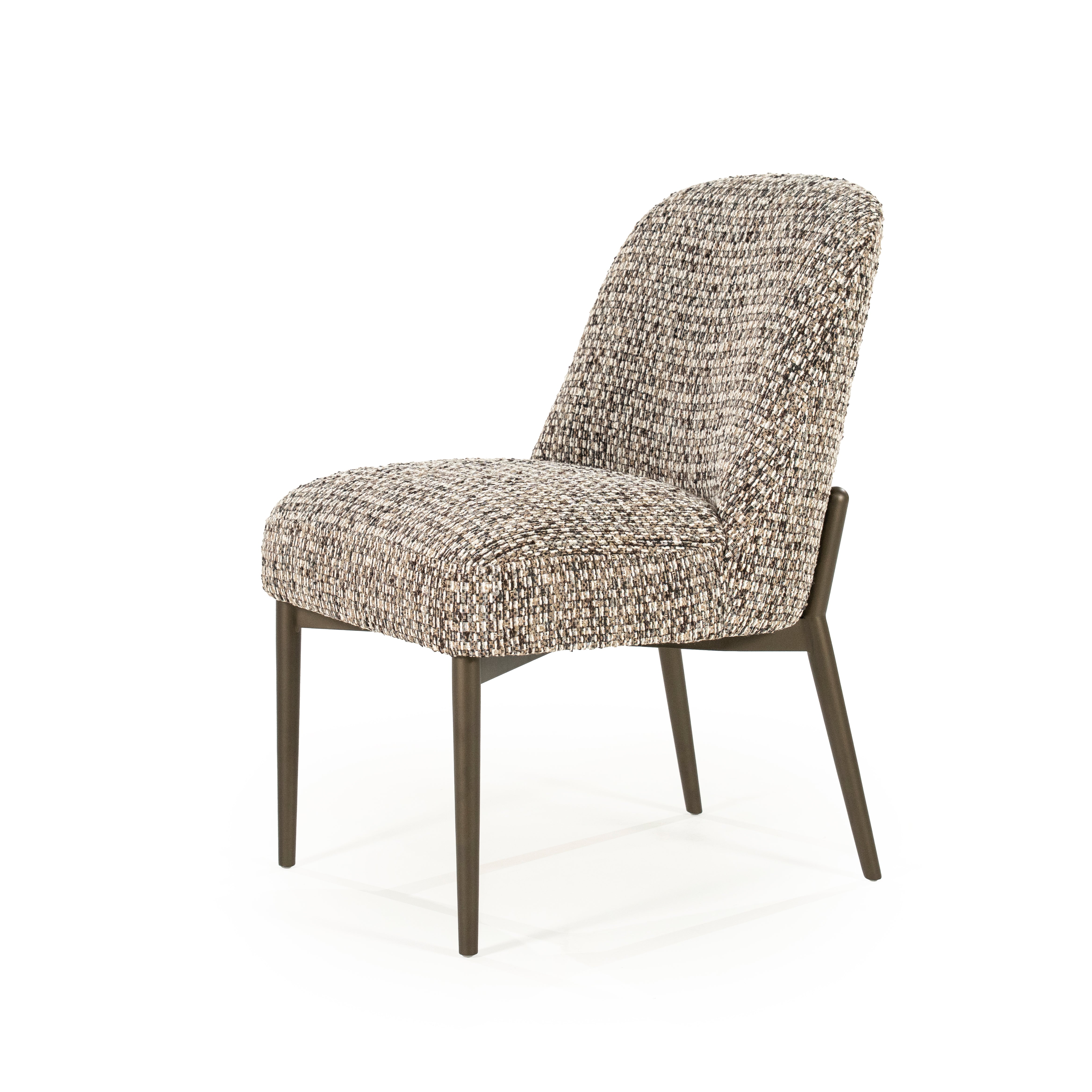 TOBIAS Chair in Gray-Brown Melange with Dark Brown Base