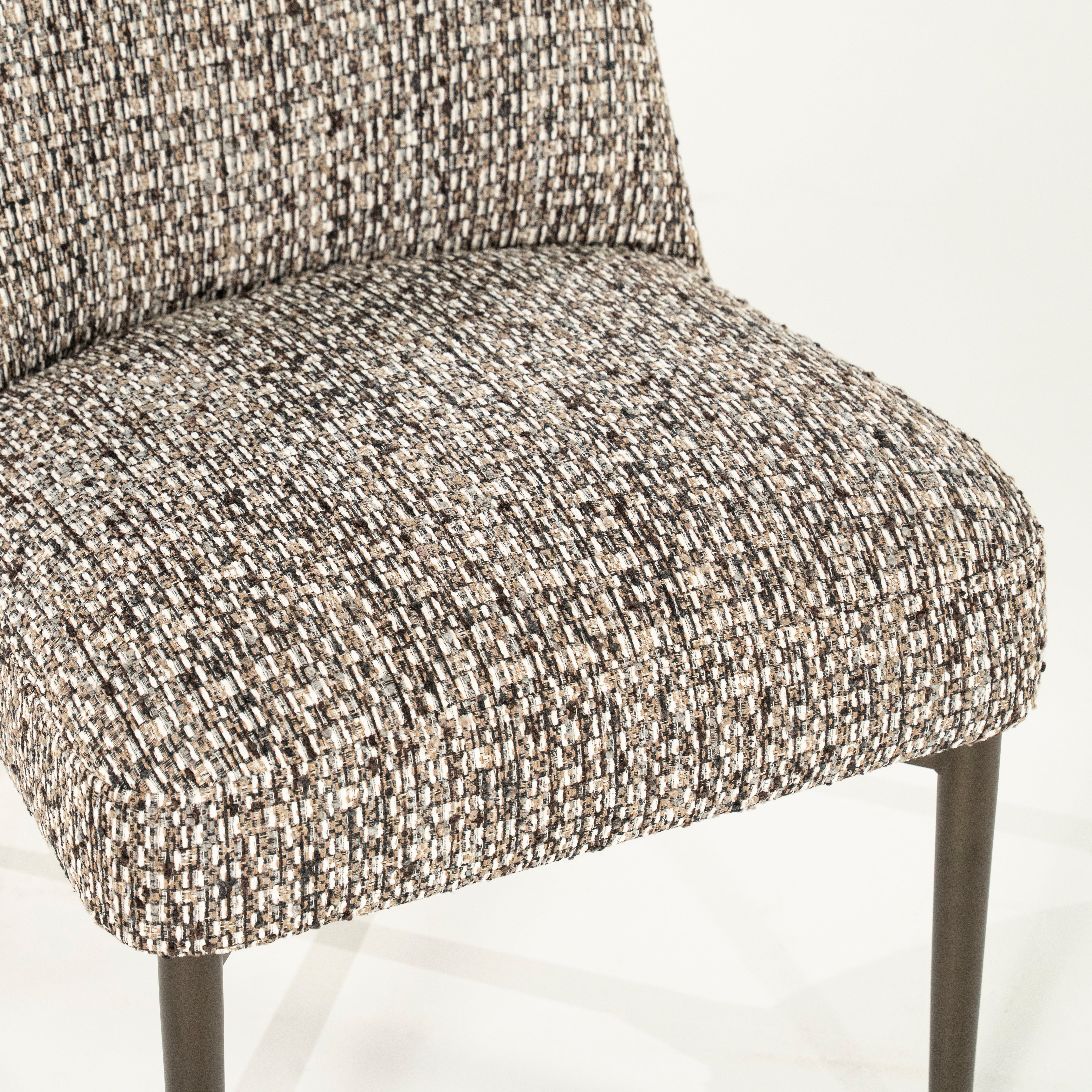 TOBIAS Chair in Gray-Brown Melange with Dark Brown Base