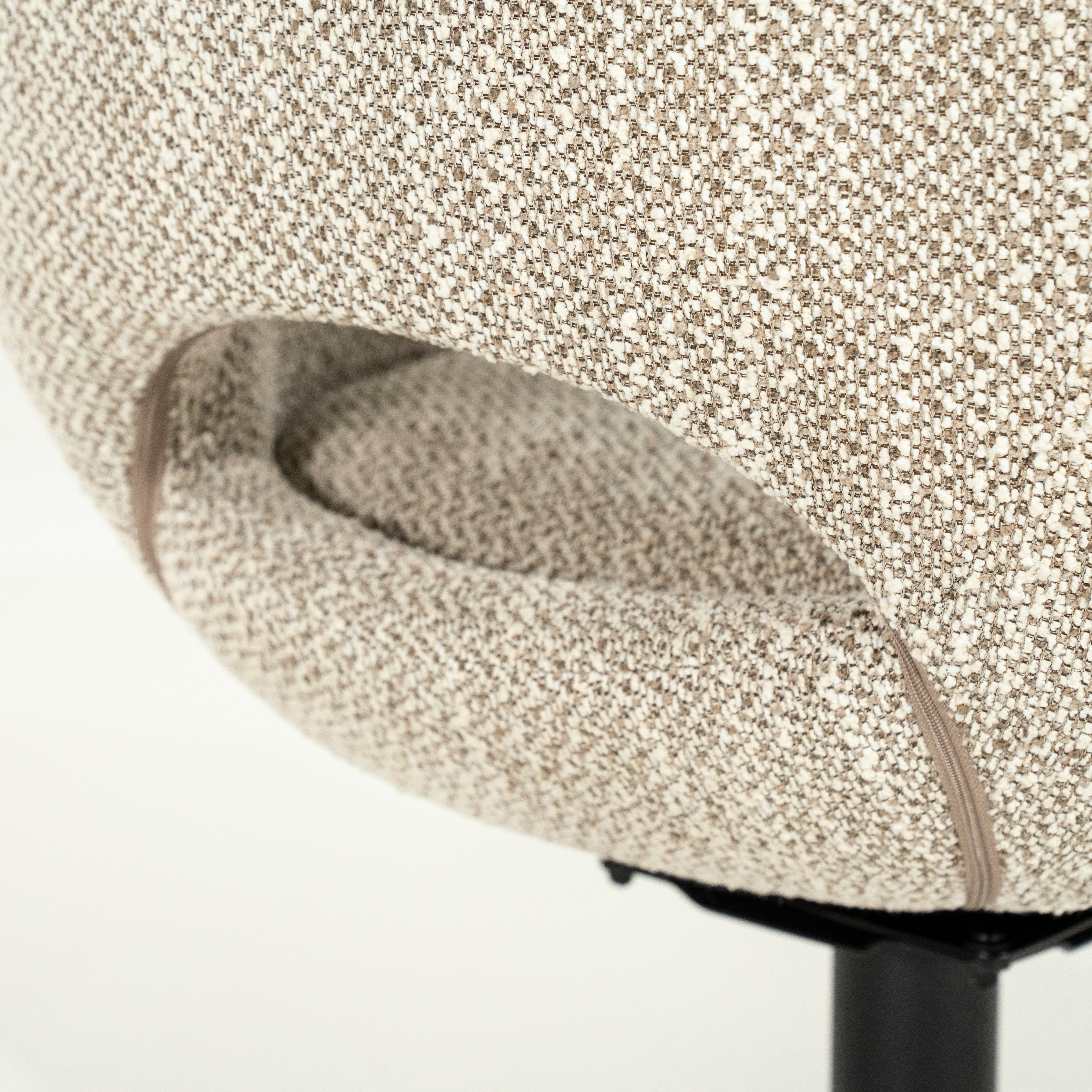 NOL taupe swivel chair with black base
