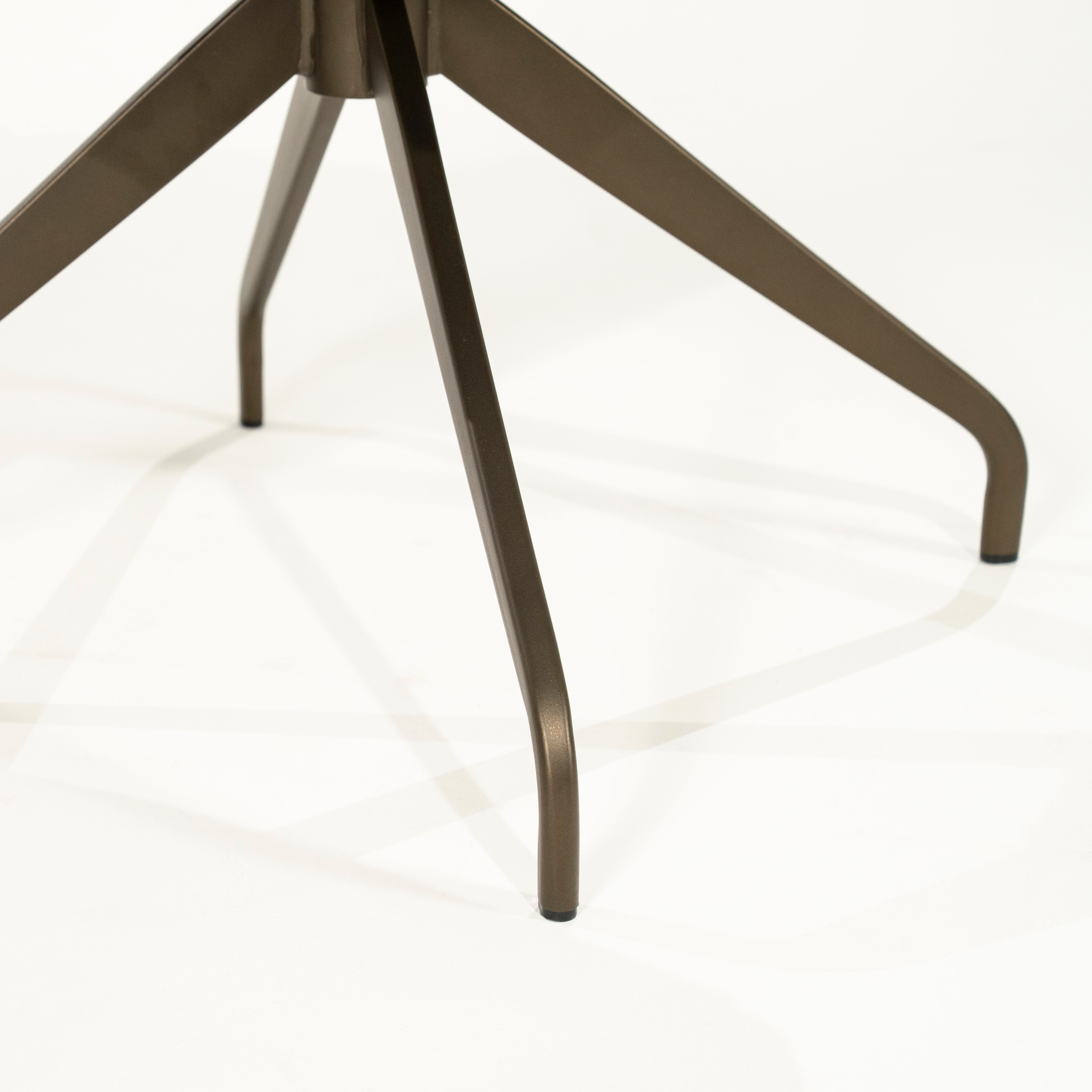 HUGO mustard swivel chair with dark brown base