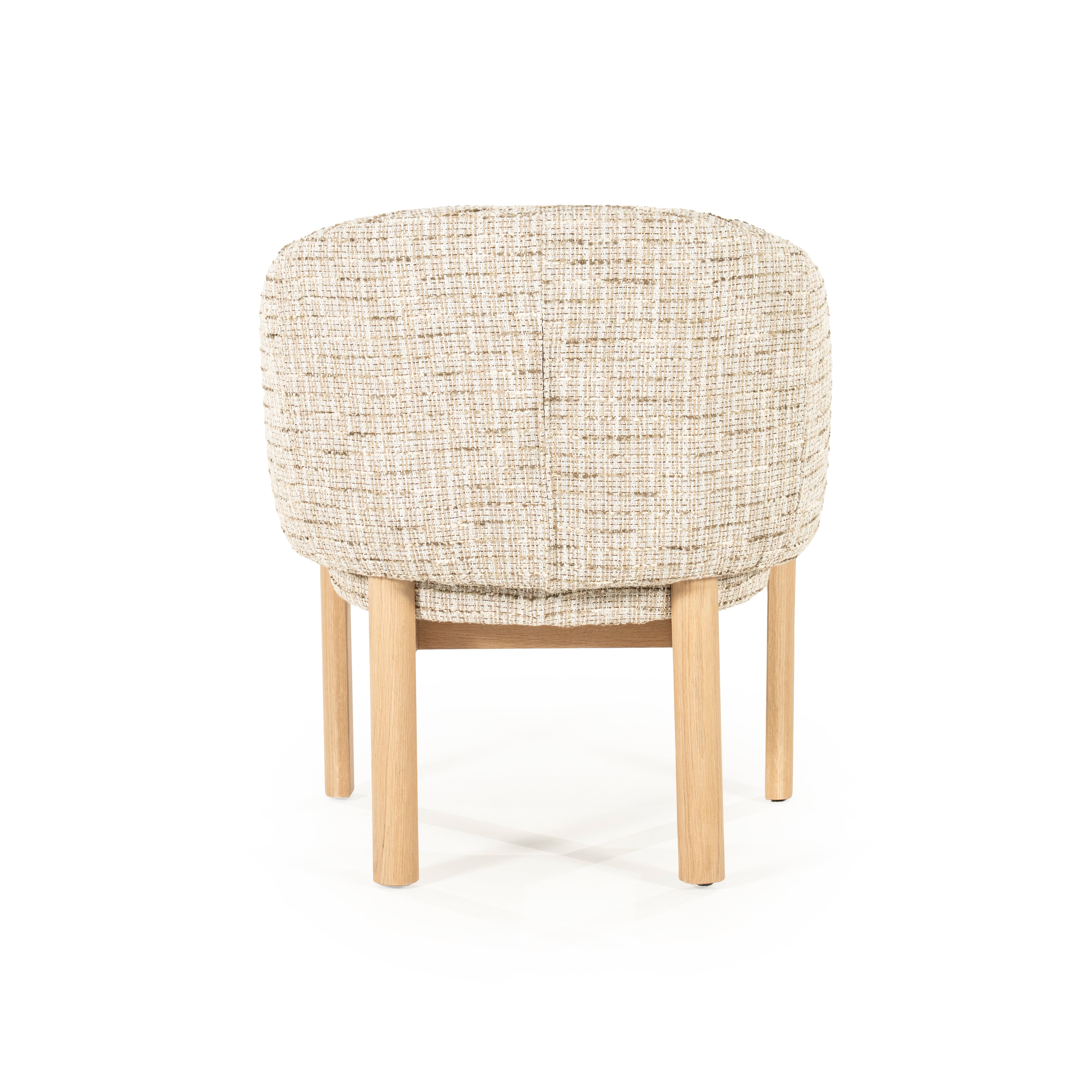 MICHA Armchair in Beige with Oak Base