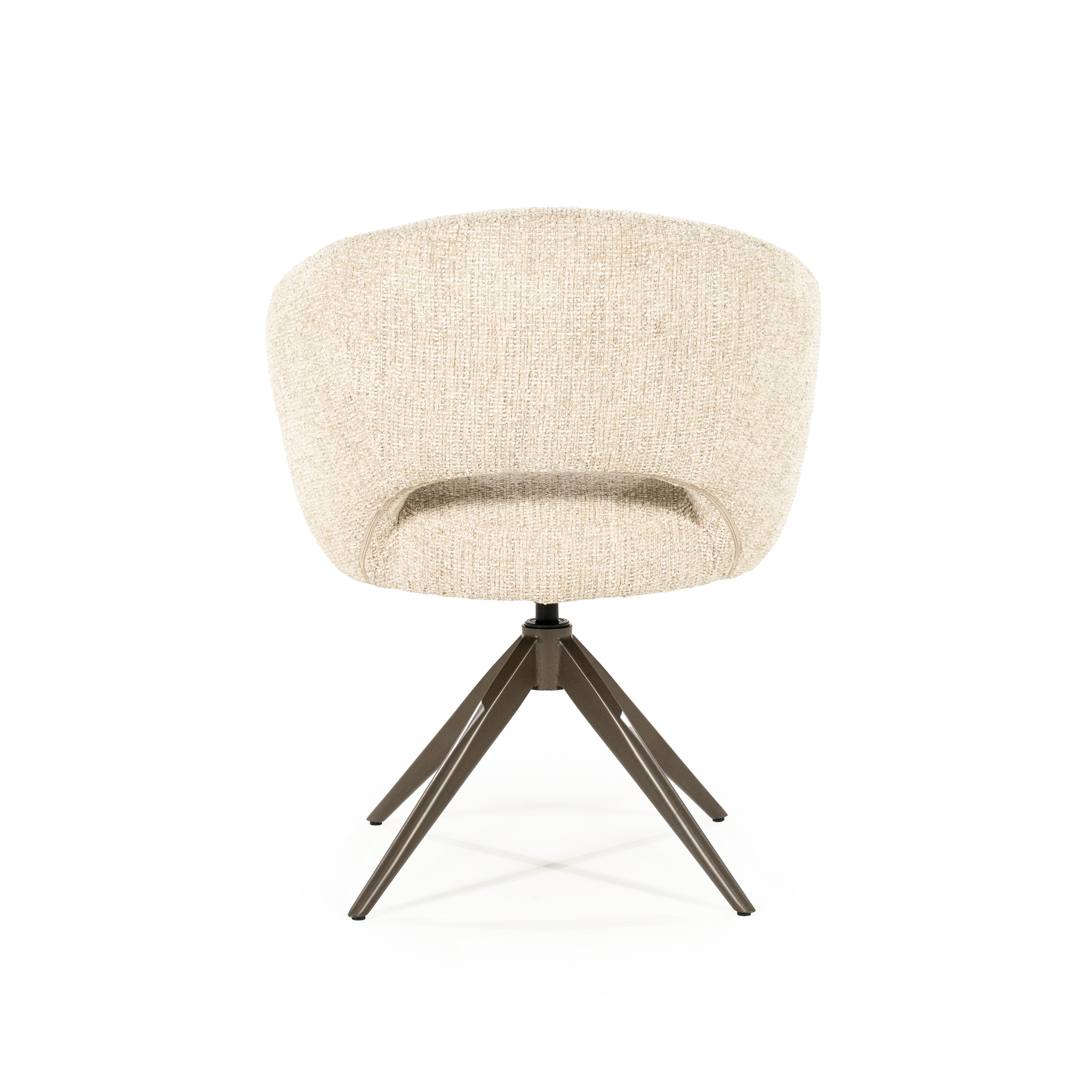 ALISSA swivel chair beige with dark brown base