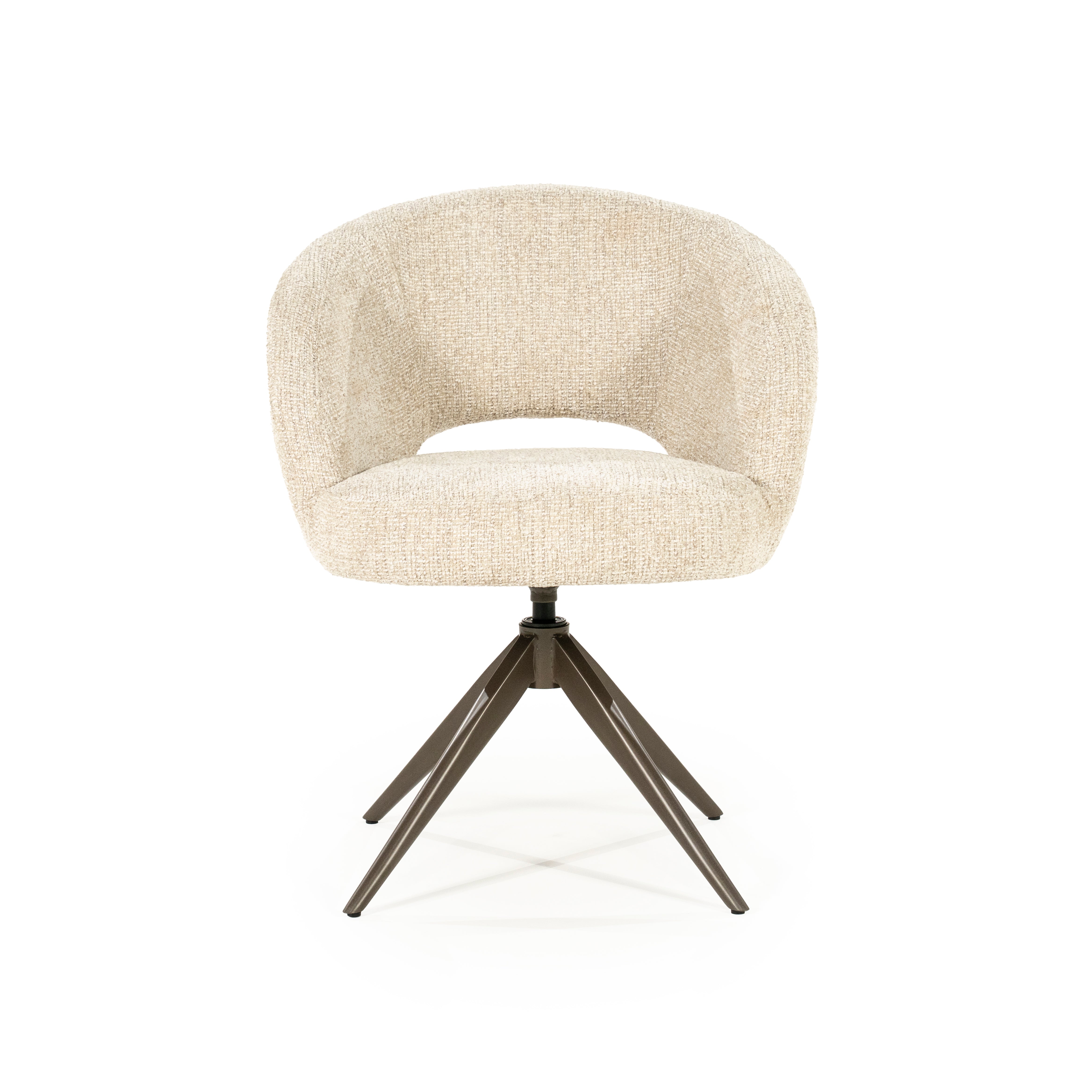 ALISSA swivel chair beige with dark brown base
