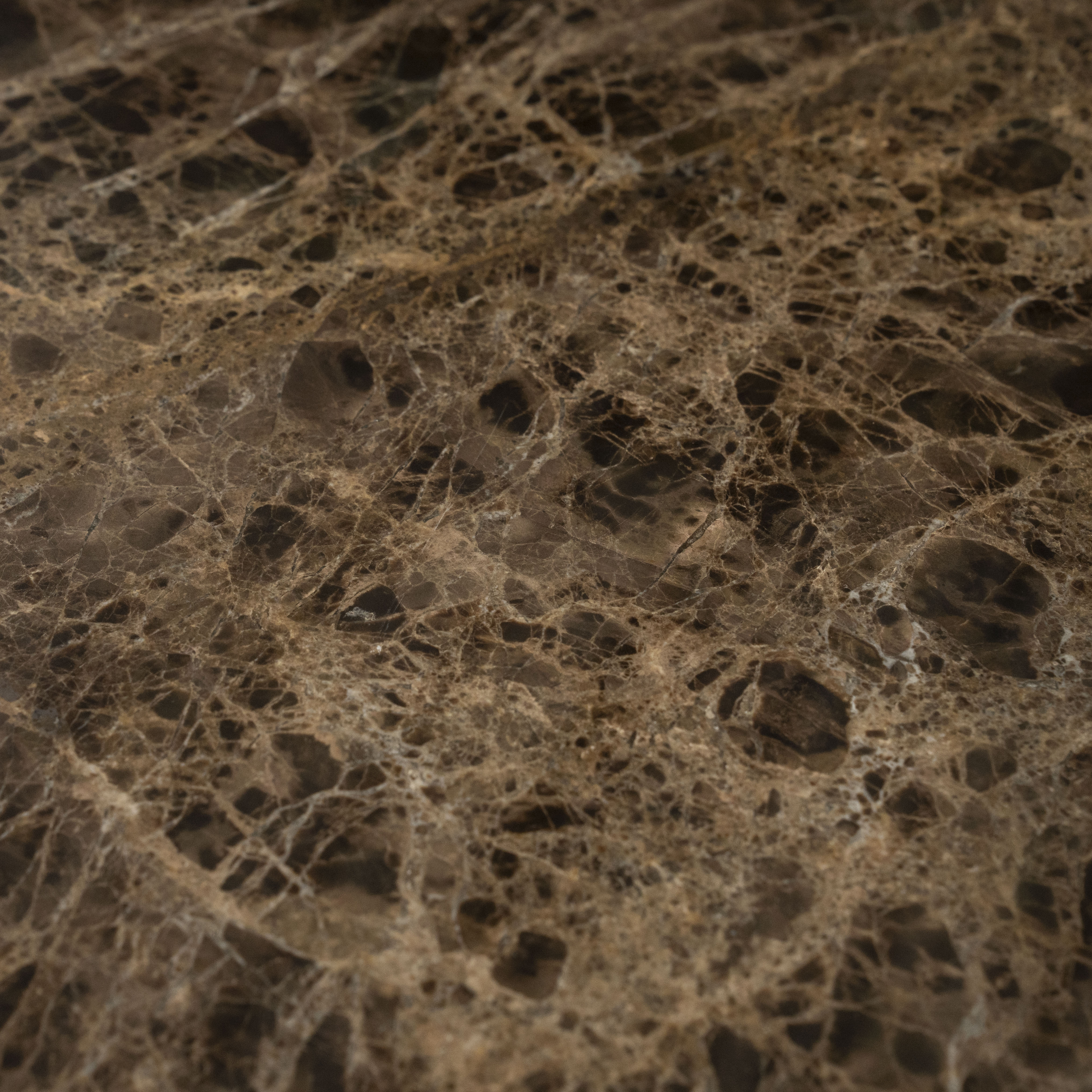 LUIGI coffee table brown marble with metal base