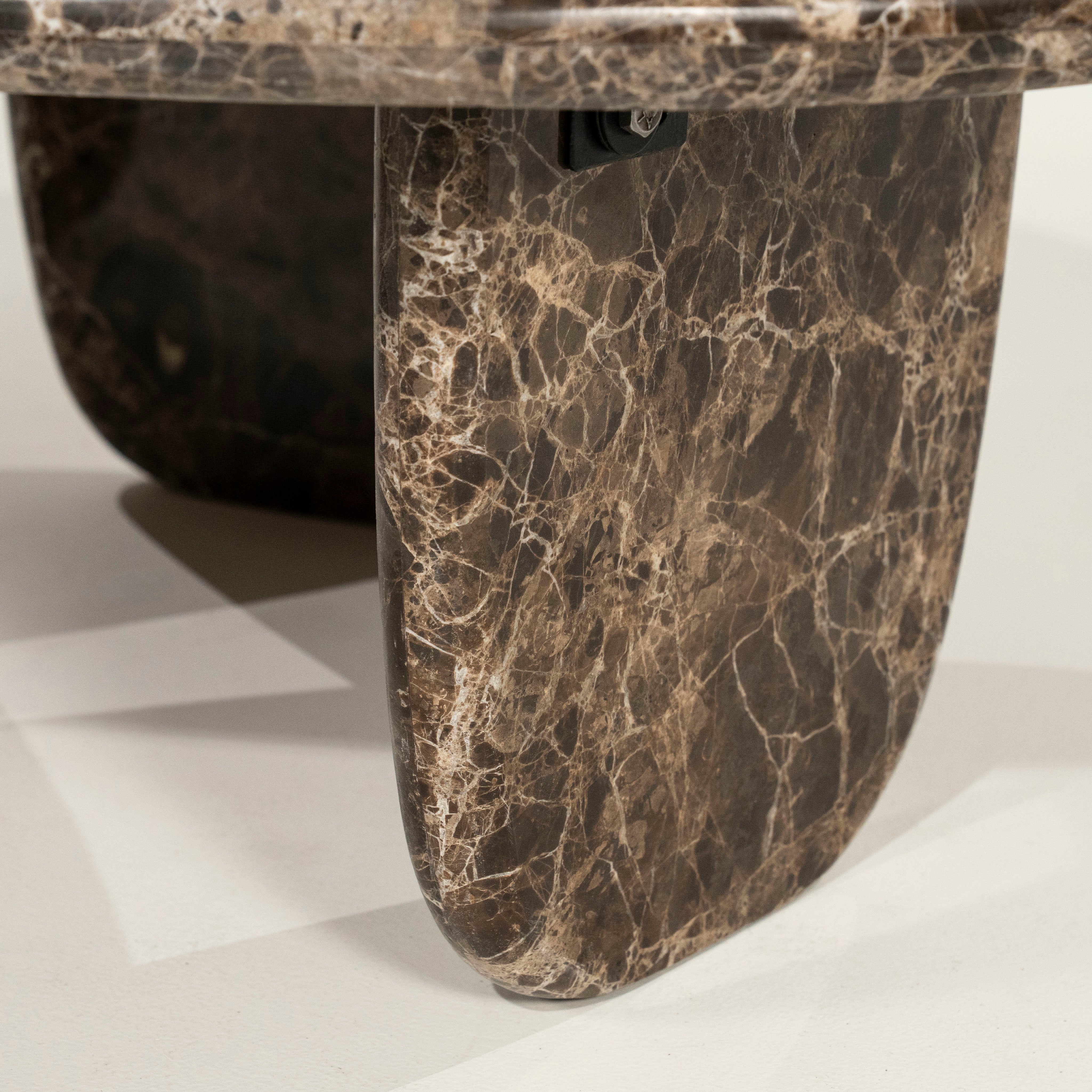 DEVIN Coffee Table Brown Emperador Marble