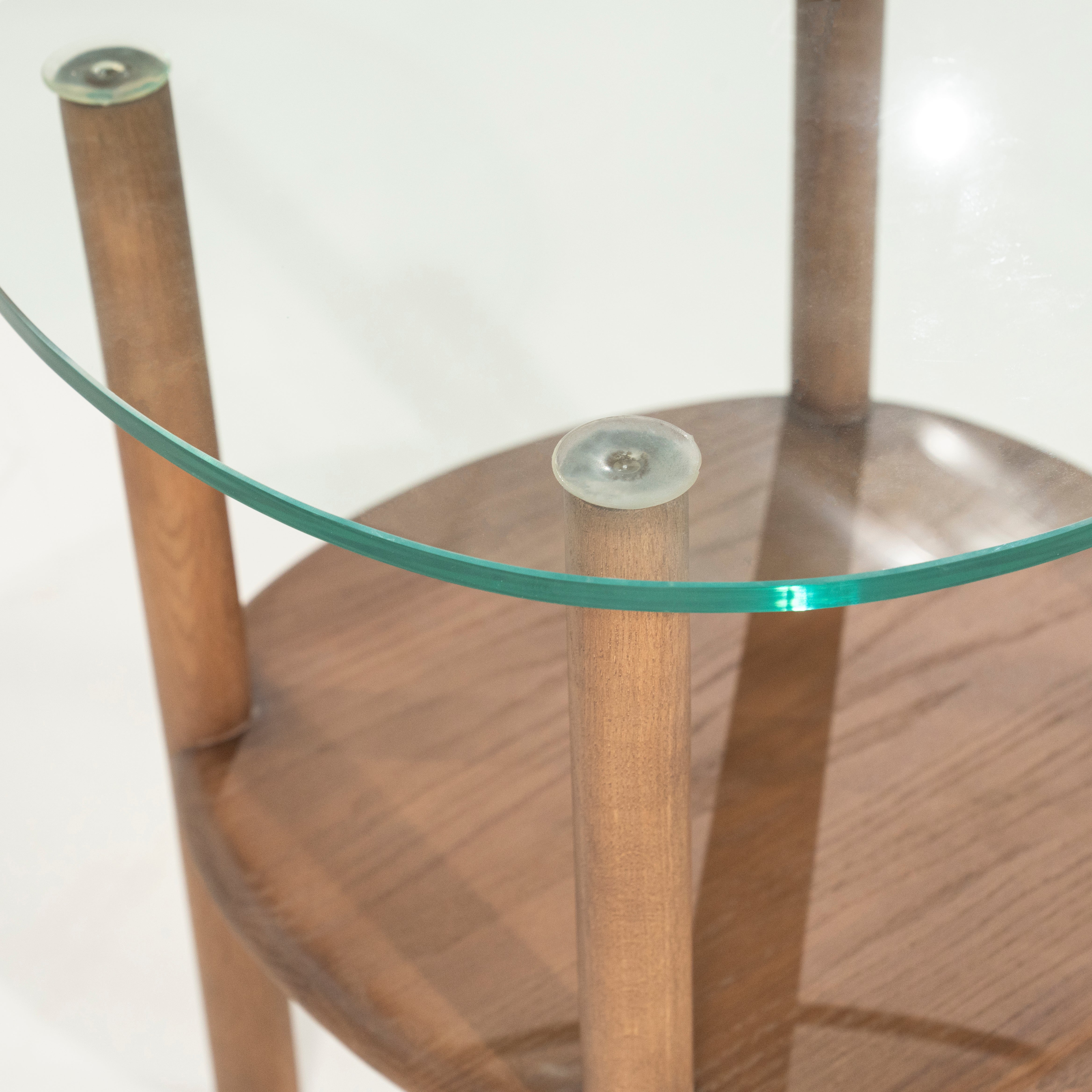 Beistelltisch CLEO dunkles Eichenholz mit Glasplatte