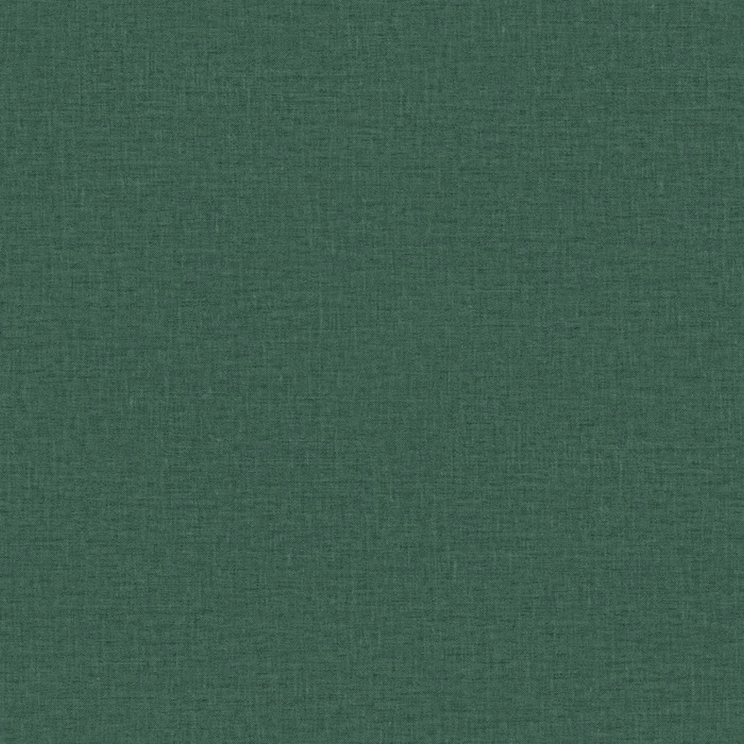 Structural vinyl wallpaper resembling linen canvas LINA - EMERAUDE emerald green