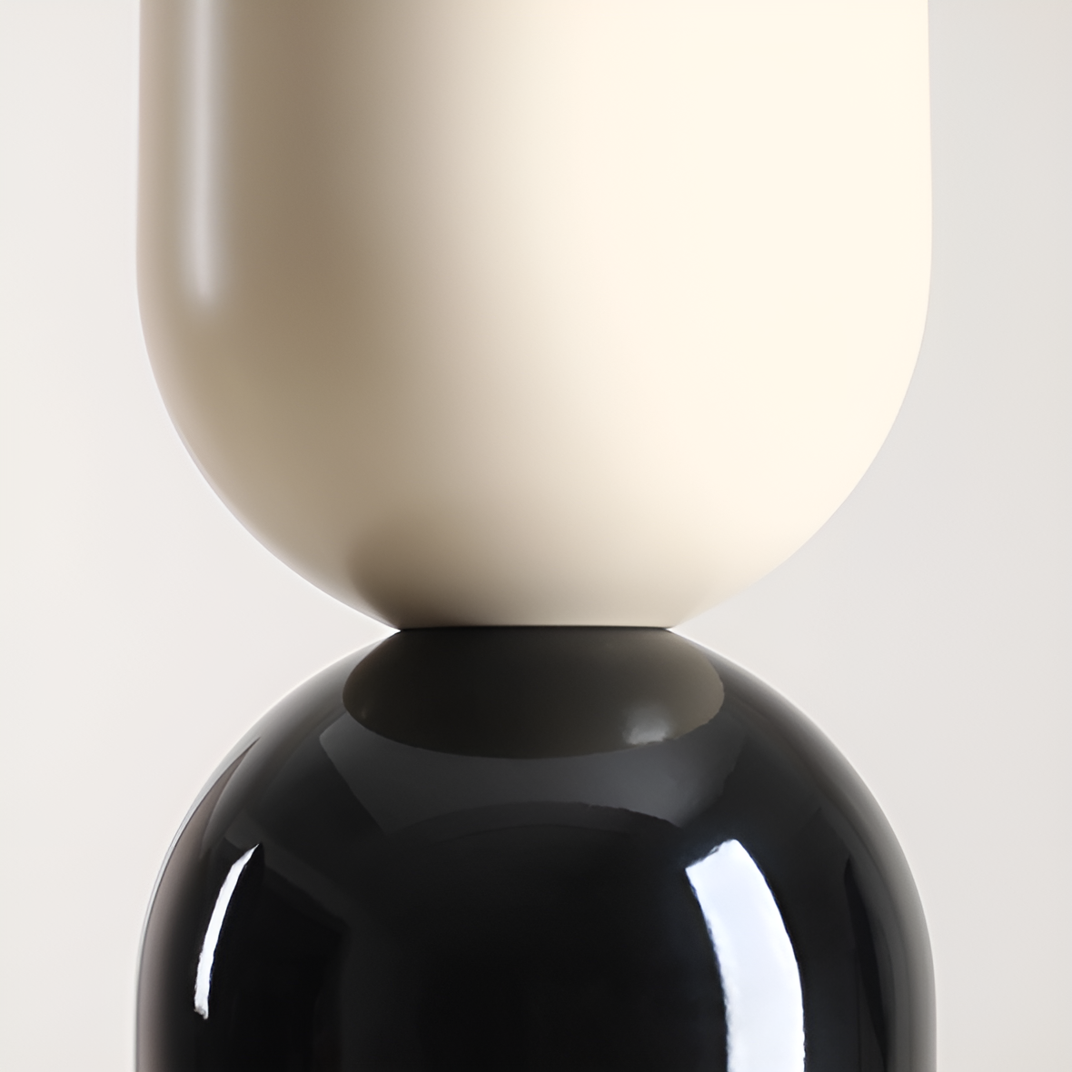 Lui cream hanging lamp with black