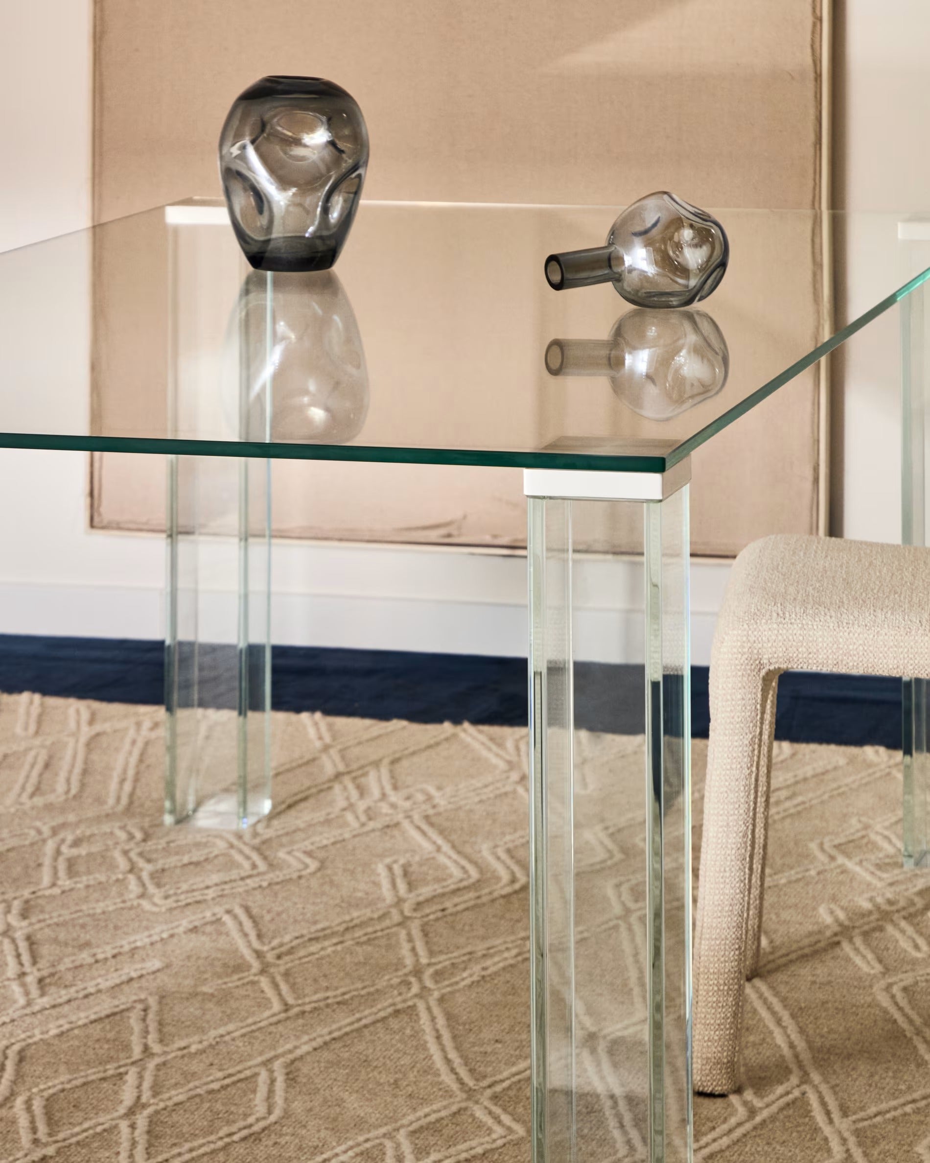 ADULARIA Table transparent tempered glass
