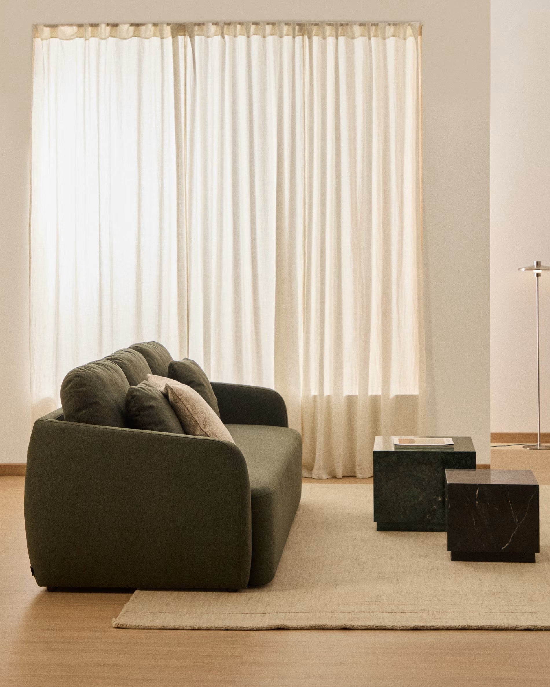 3-seater sofa with sleeping function LAIRA dark green