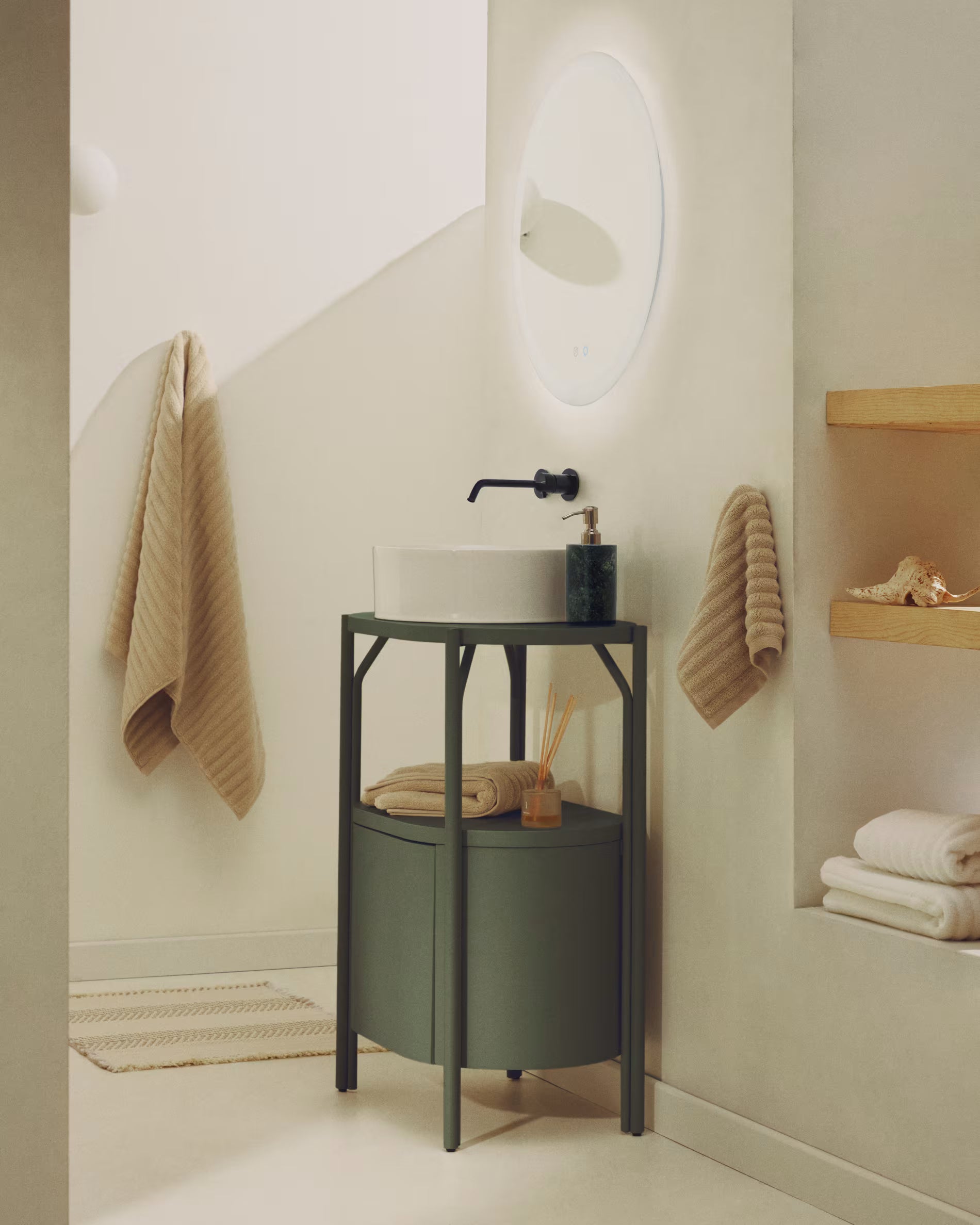 ARELY green bathroom cabinet