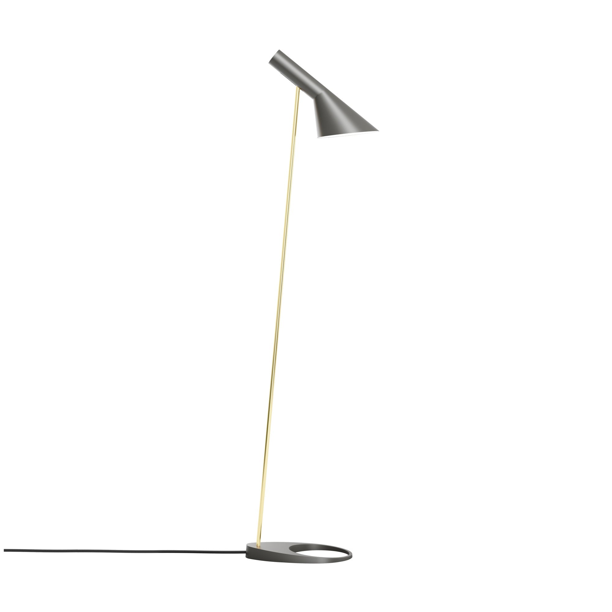 Lampa podłogowa AJ ciepły szary z mosiężnym