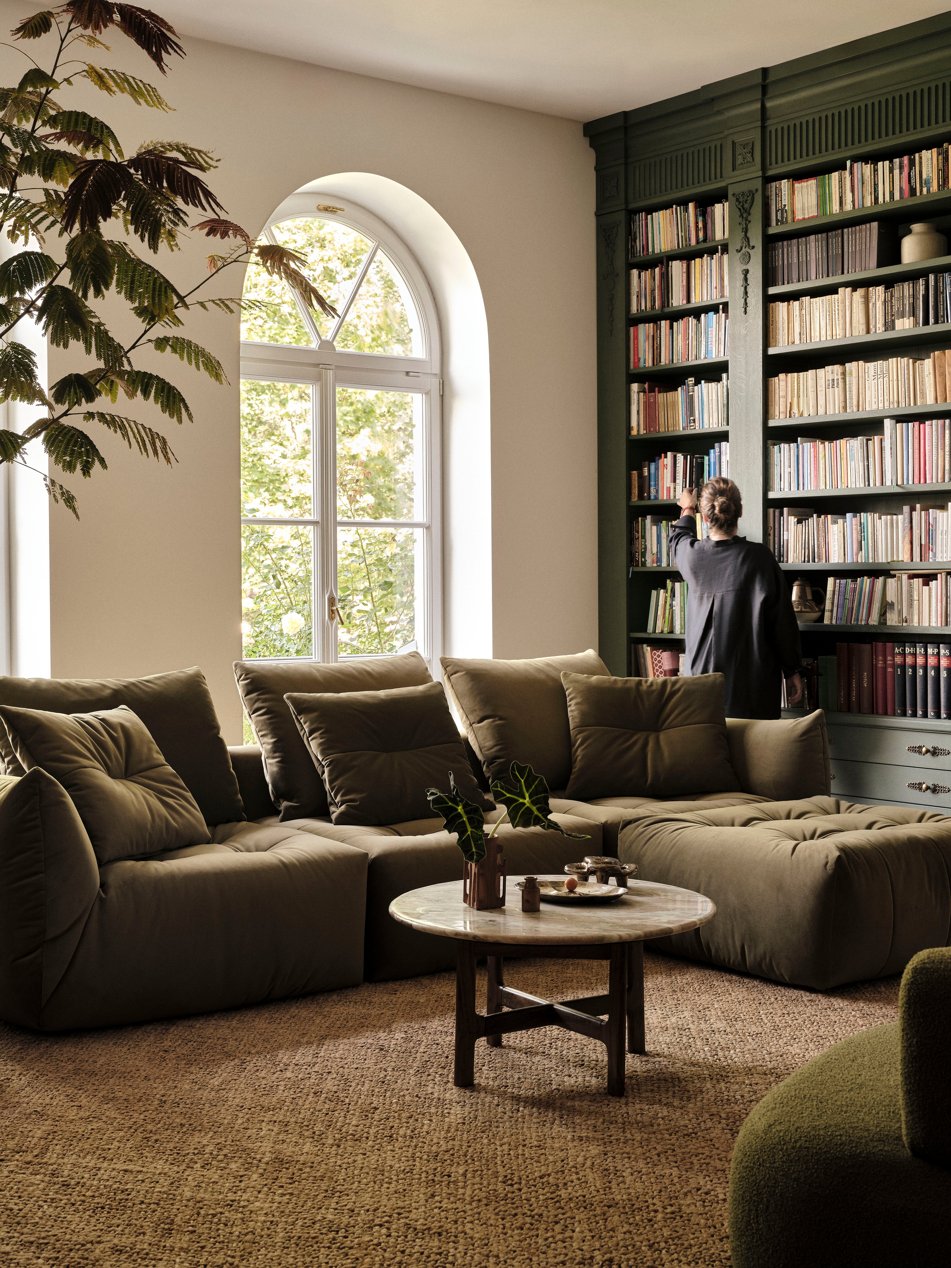 Velvet Modular Right Corner Sofa, "Bloom", 3 Seats, Sand, 316x216x95
Made in Europe