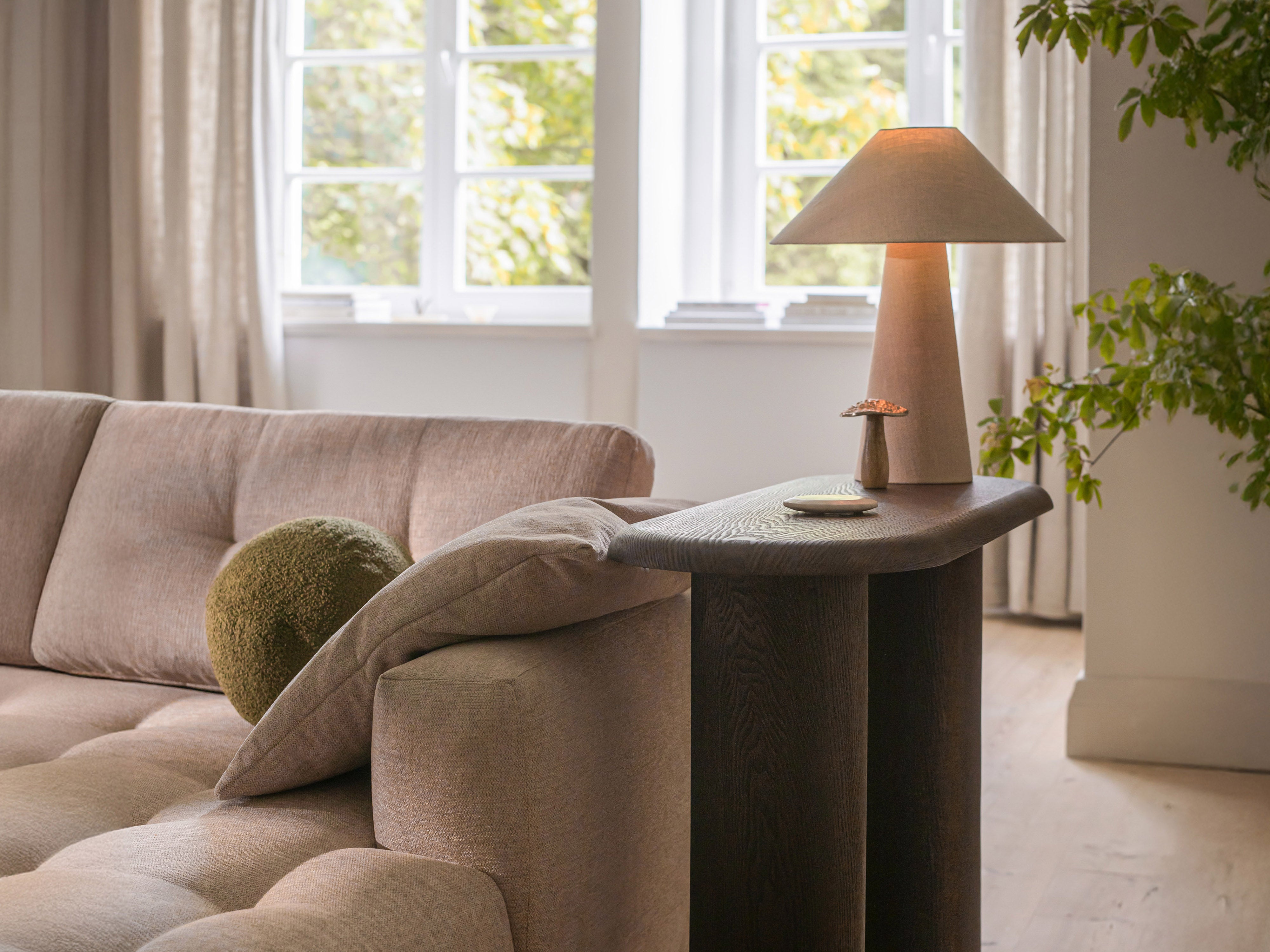 3-seater Sofa BEMY olive chenille