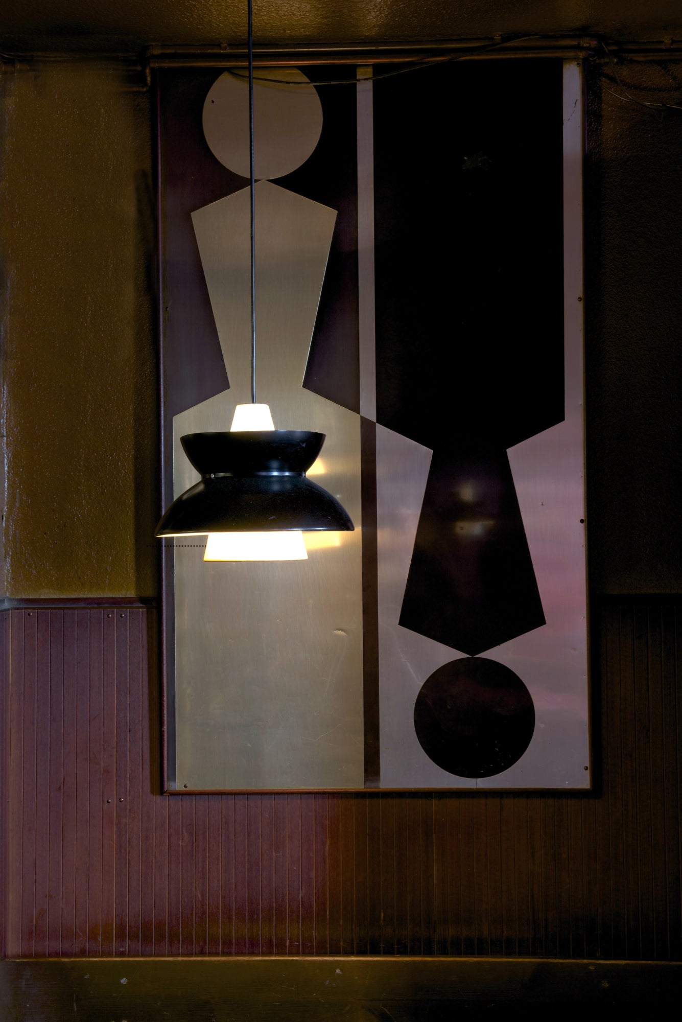 DOO-WOP pendant lamp white with dark gray finish