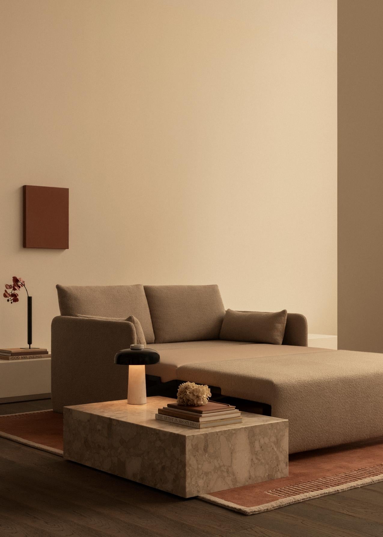 Sofa z funkcją spania 2-osobowa 0FFSET brązowy