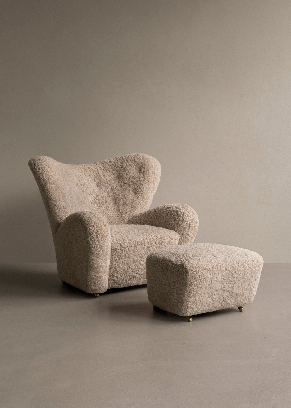 Ottoman THE TIRED MAN sheepskin