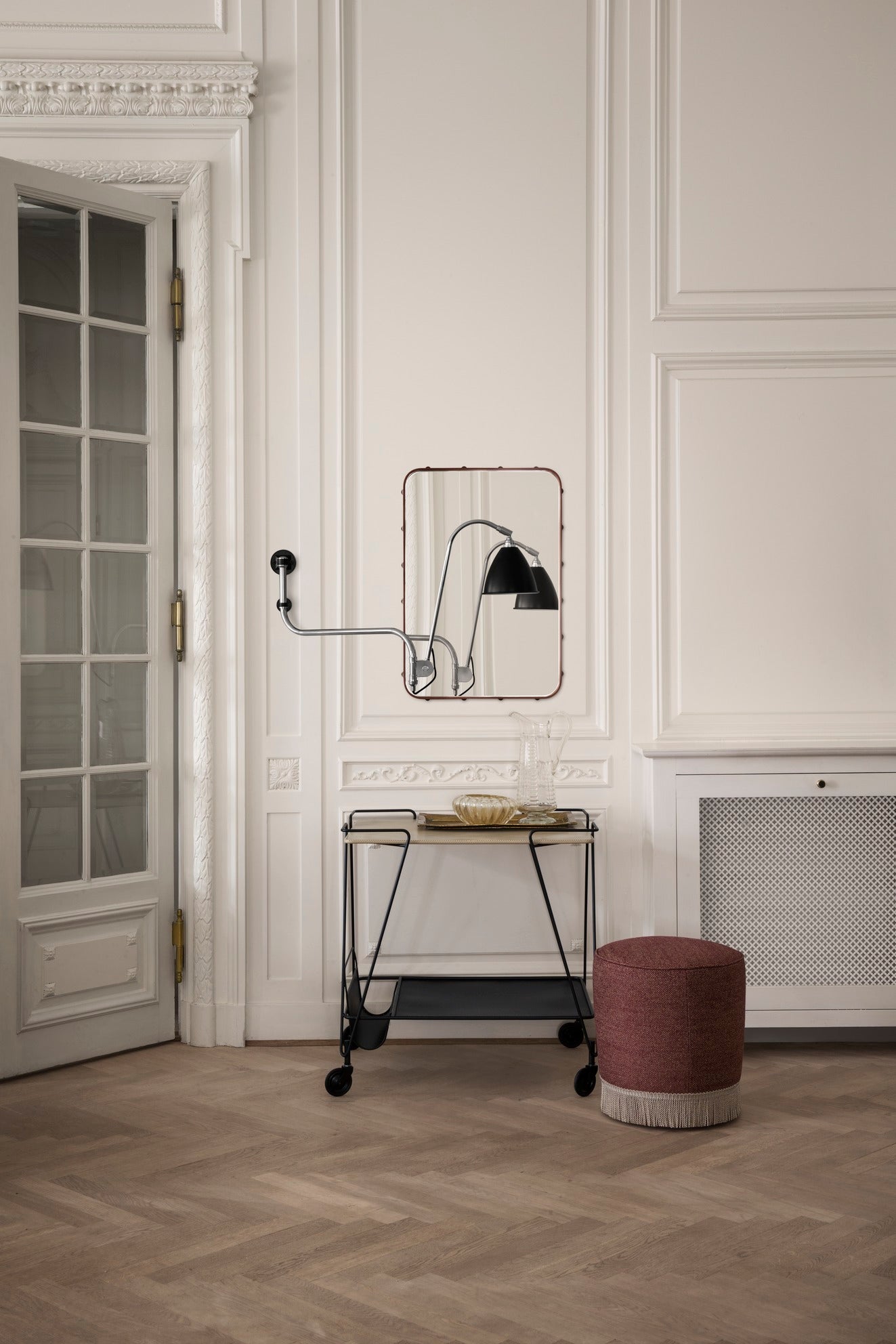 ADNET Mirror black leather