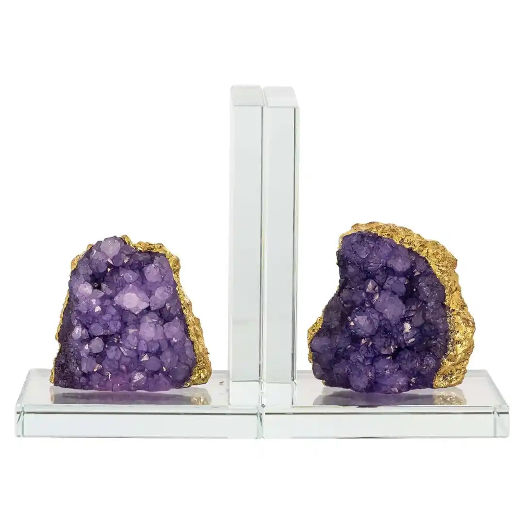 Buchstütze AGATE Kristall mit Achat