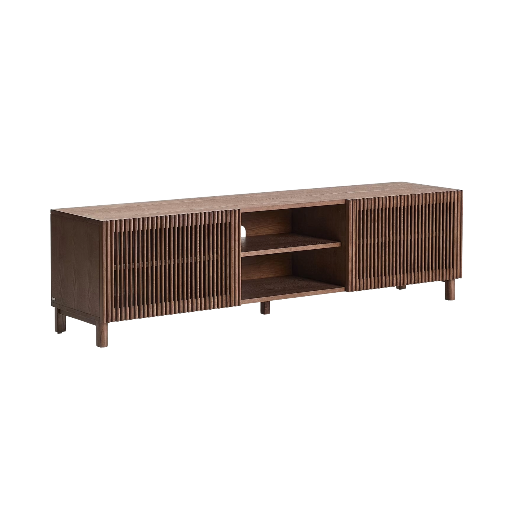 RTV-Sideboard BEYLA aus dunkelbraunem Eschenholz