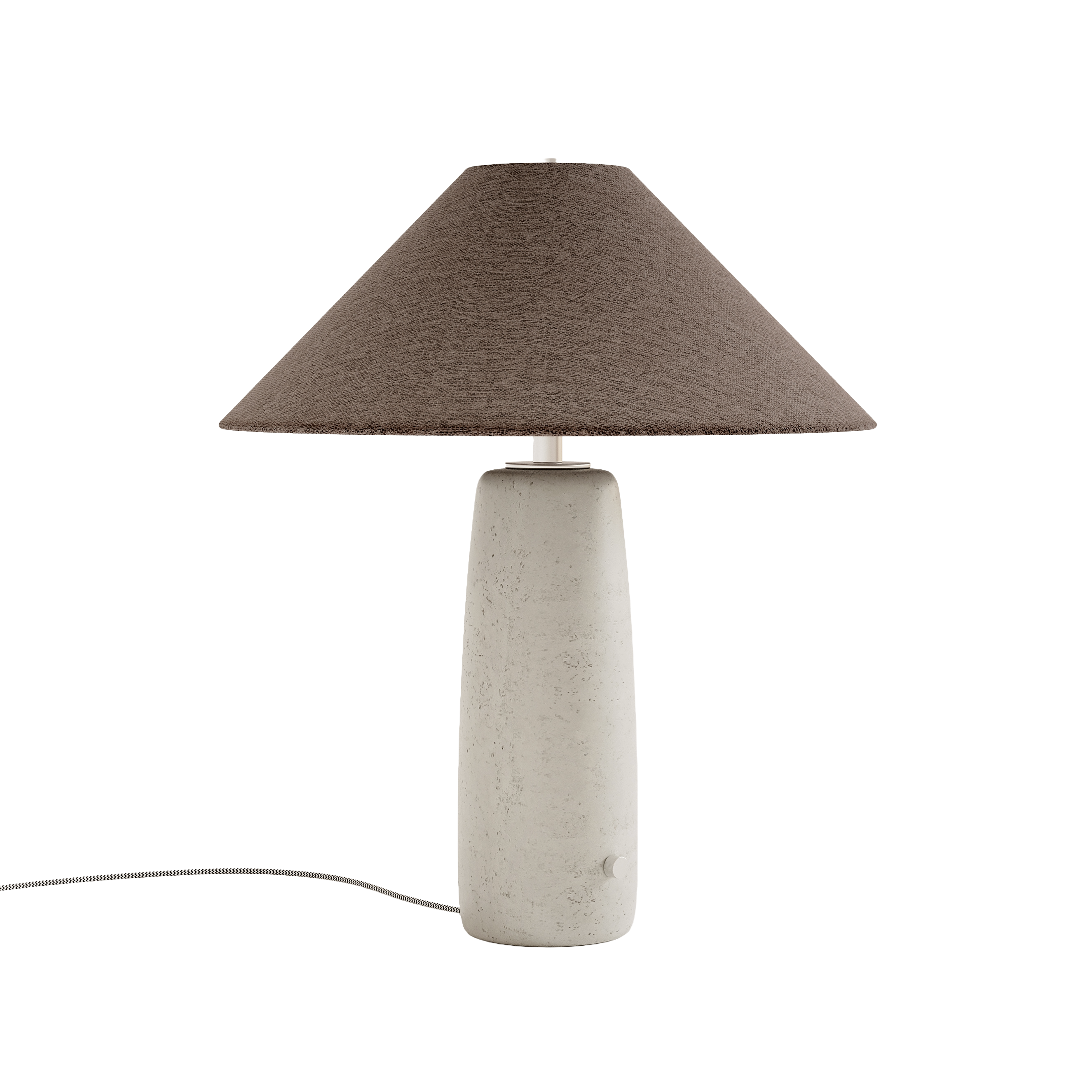 BATON concrete table lamp with brown shade
