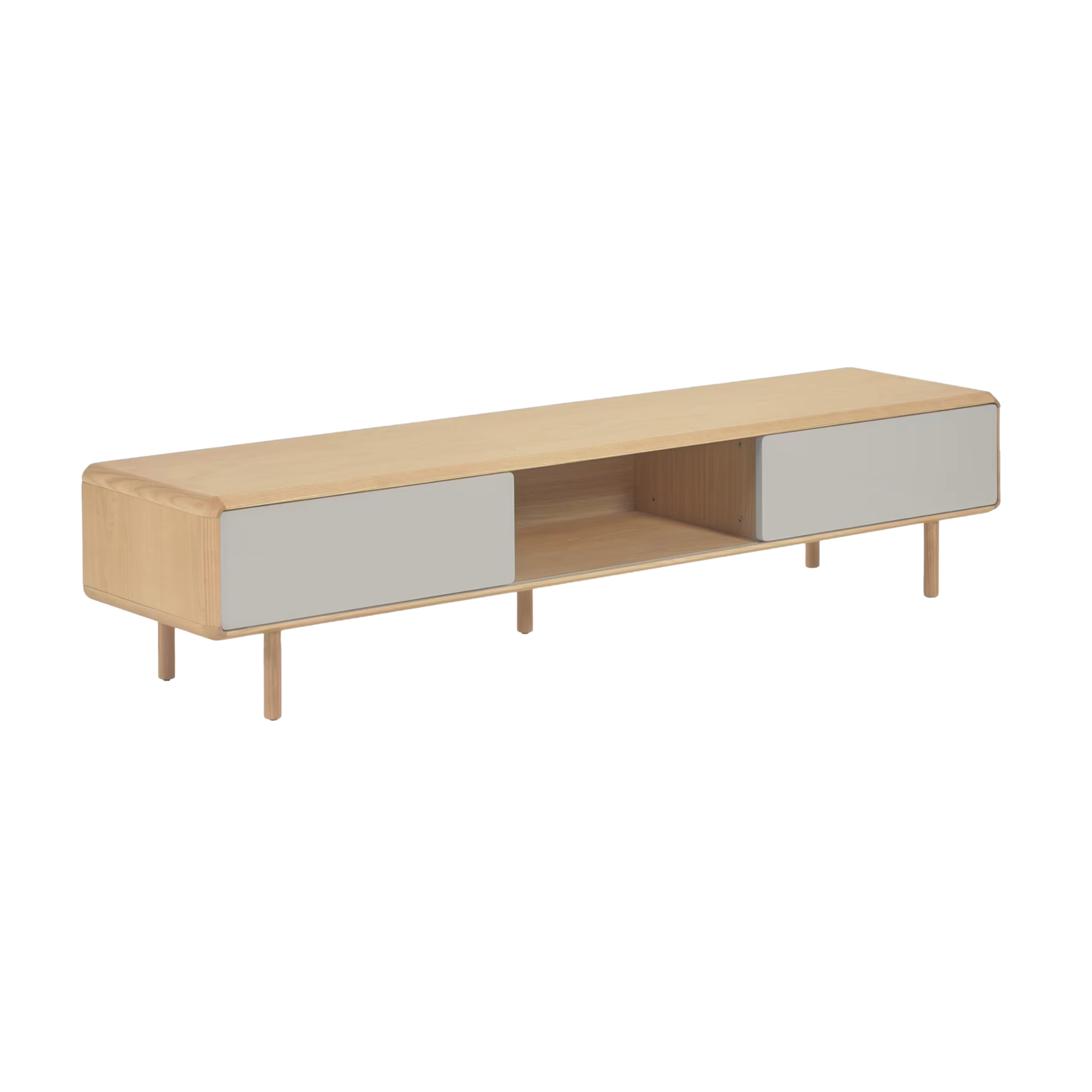 ANIELLE TV Cabinet light gray with wood