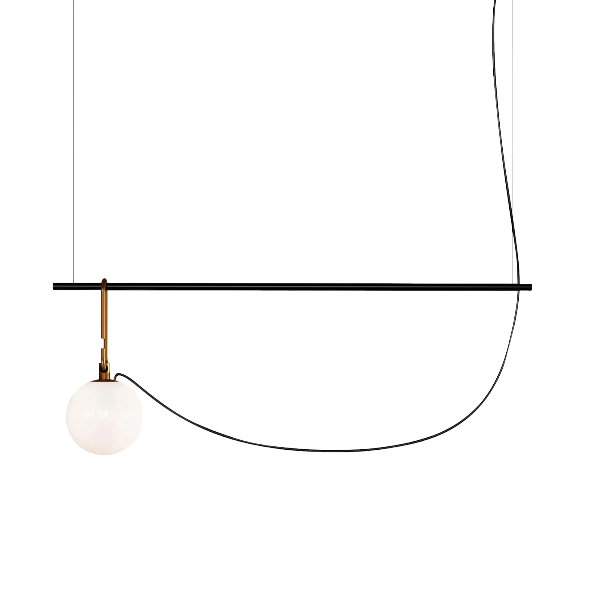 NH S2 Pendant Lamp Black with Brass and White